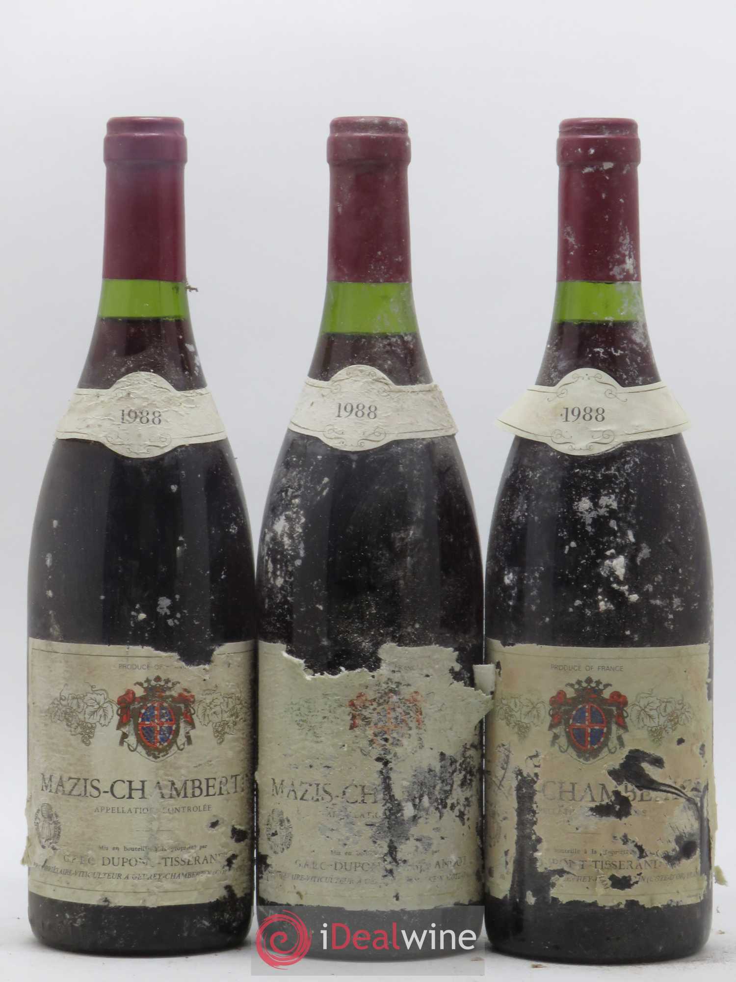 Mazis-Chambertin Grand Cru Dupont-Tisserandot (Domaine) 1988 - Lot de 3 bouteilles - 0