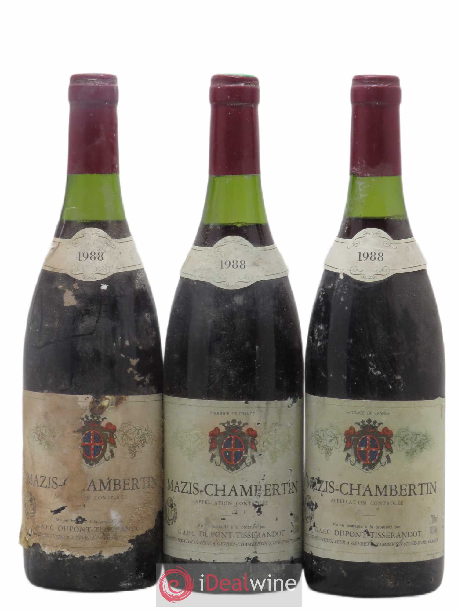 Mazis-Chambertin Grand Cru Dupont-Tisserandot (Domaine) 1988 - Lot de 3 bouteilles - 0