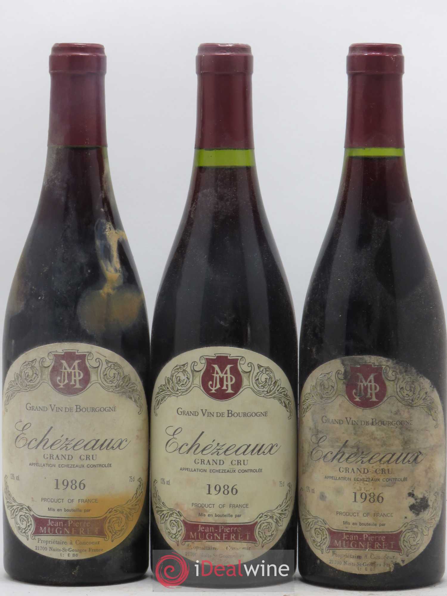 Echezeaux Grand Cru Domaine Jean-Pierre Mugneret 1986 - Lot de 3 bouteilles - 0