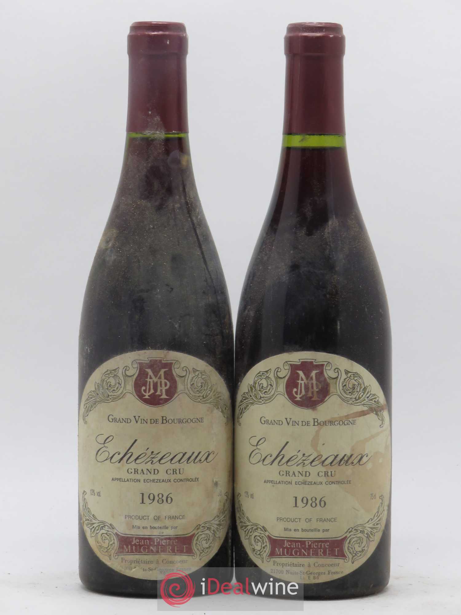 Echezeaux Grand Cru Domaine Jean-Pierre Mugneret 1986 - Lot de 2 bouteilles - 0