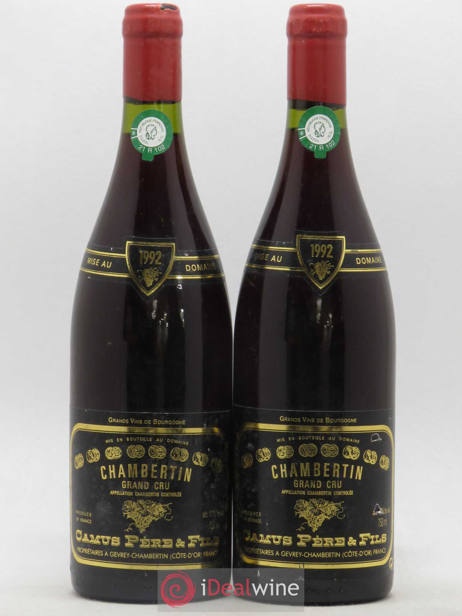 Chambertin Grand Cru Camus Père et Fils (Domaine) 1992 - Lot de 2 bouteilles - 0