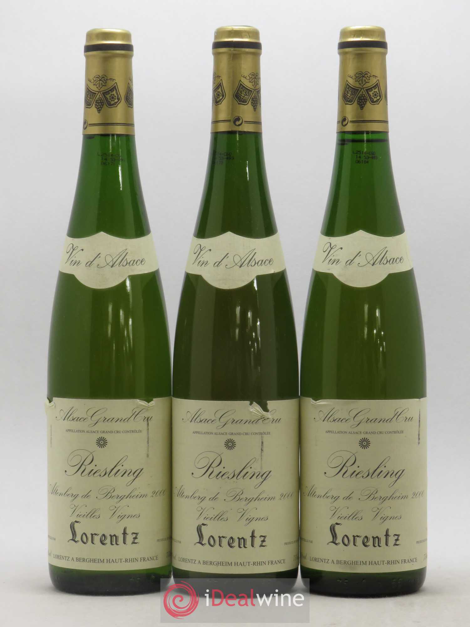 Riesling Grand Cru Altenberg De Bergheim Vieilles Vignes Lorentz 2000 - Posten von 3 Flaschen - 0