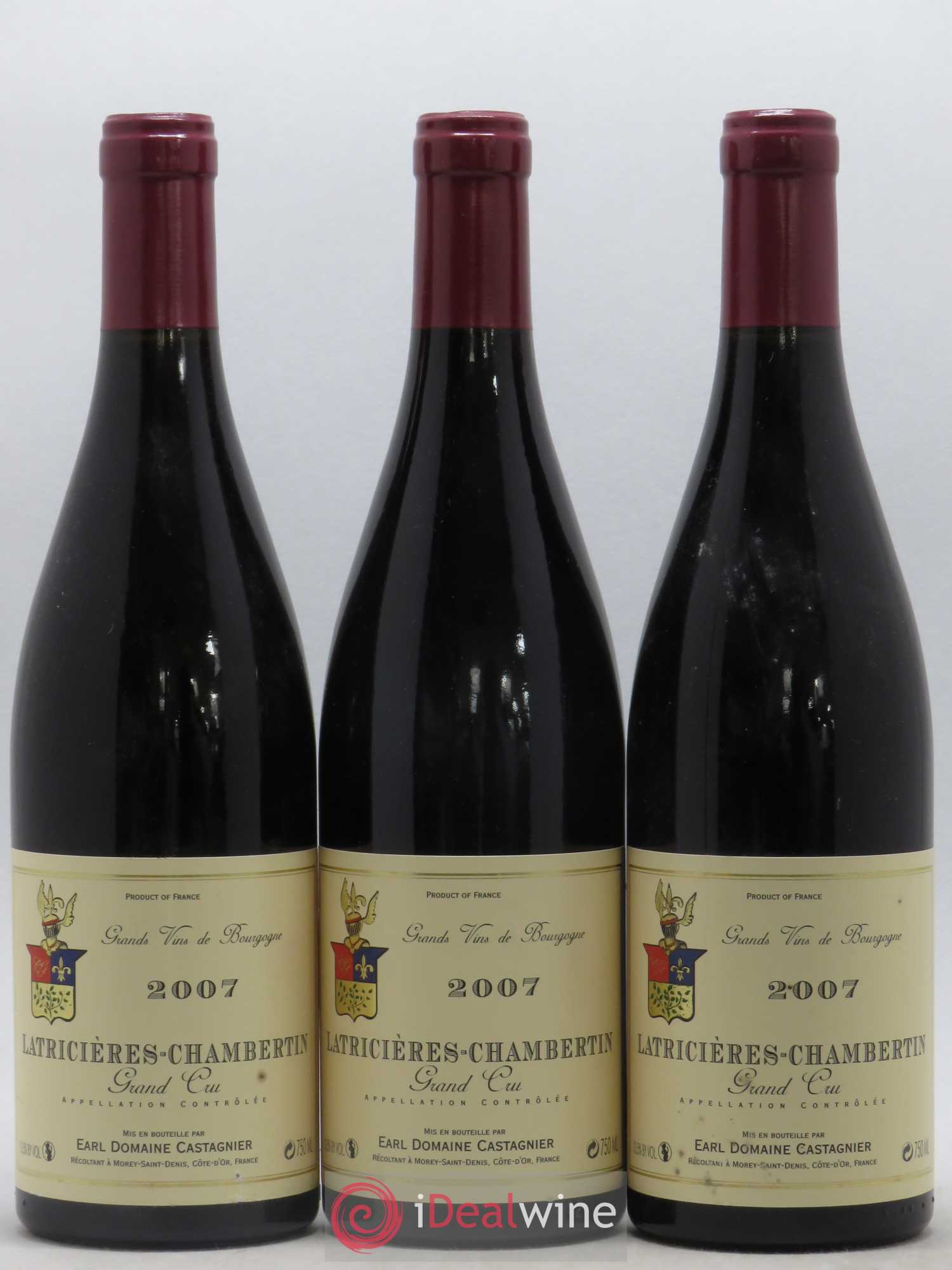 Latricières-Chambertin Grand Cru Domaine Castagnier 2007 - Lot de 3 bouteilles - 0