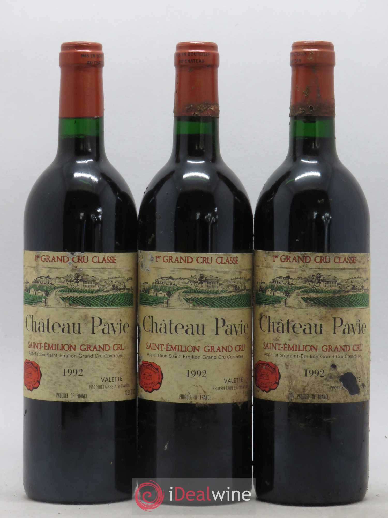 Château Pavie 1er Grand Cru Classé A 1992 - Lot de 3 bouteilles - 0