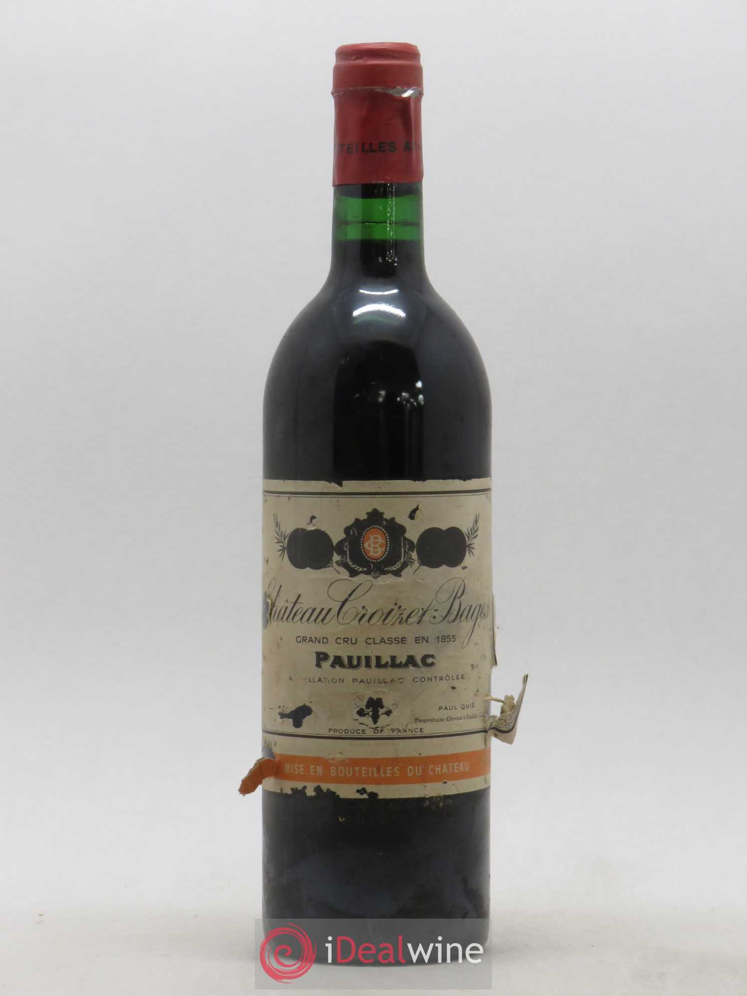 Château Croizet Bages 5ème Grand Cru Classé 1981 - Lot de 1 bouteille - 0