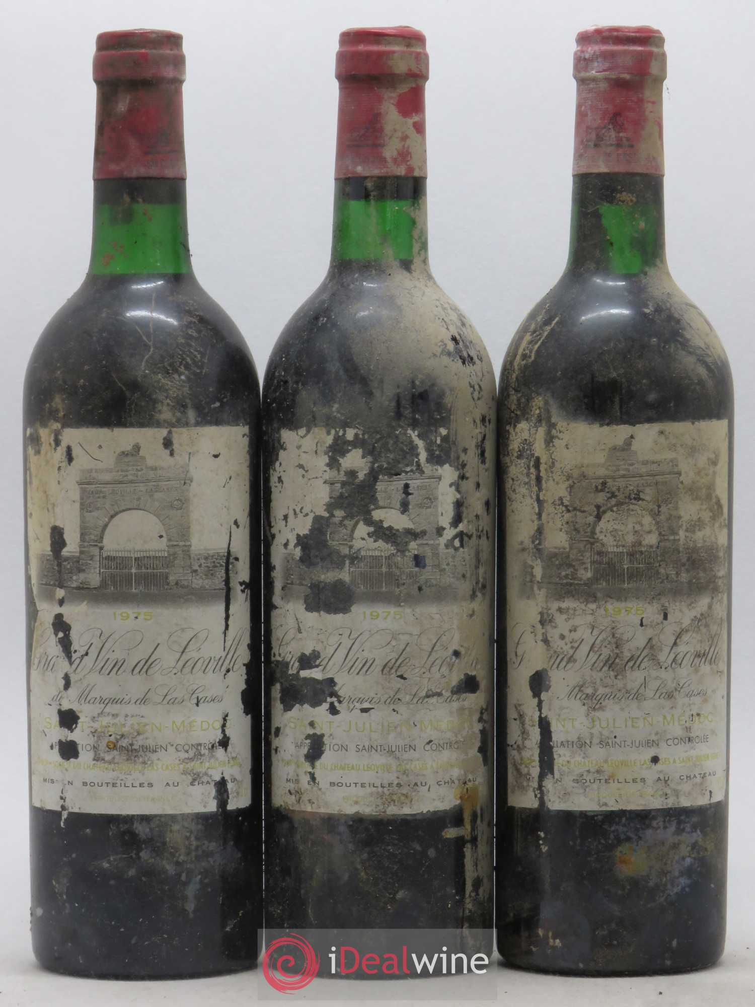 Château Léoville Las Cases 2ème Grand Cru Classé 1975 - Lot de 3 bouteilles - 0