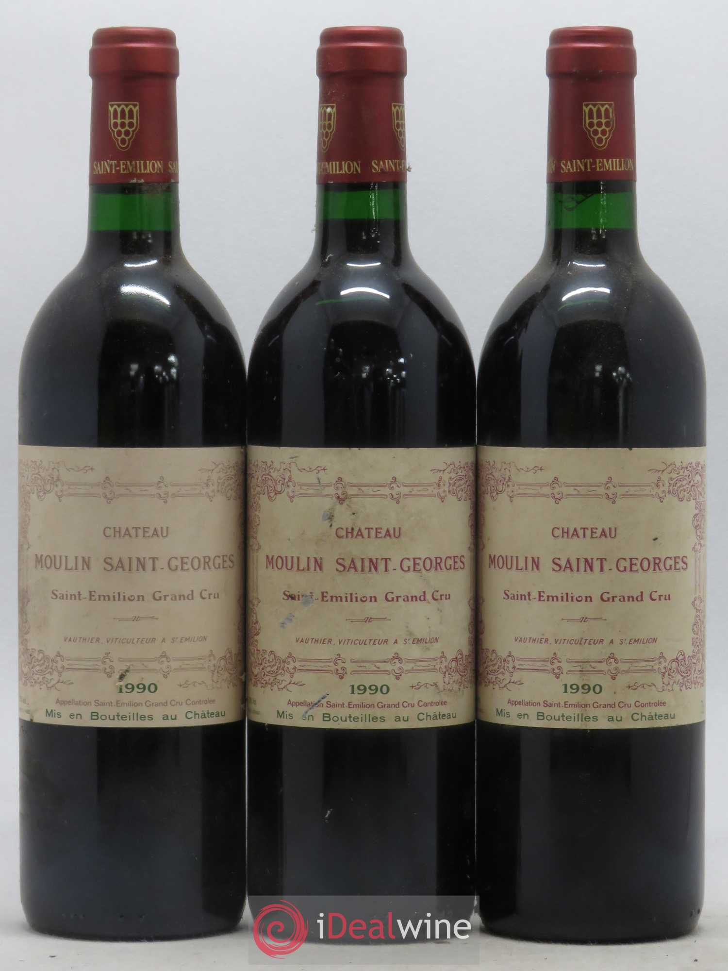 Château Moulin Saint Georges 1990 - Lot de 3 bouteilles - 0