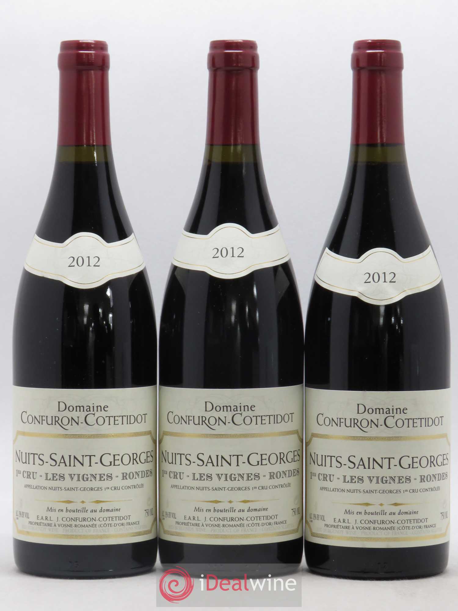 Nuits-Saint-Georges 1er Cru Les Vignes Rondes Confuron-Cotetidot 2012 - Lot de 3 bouteilles - 0