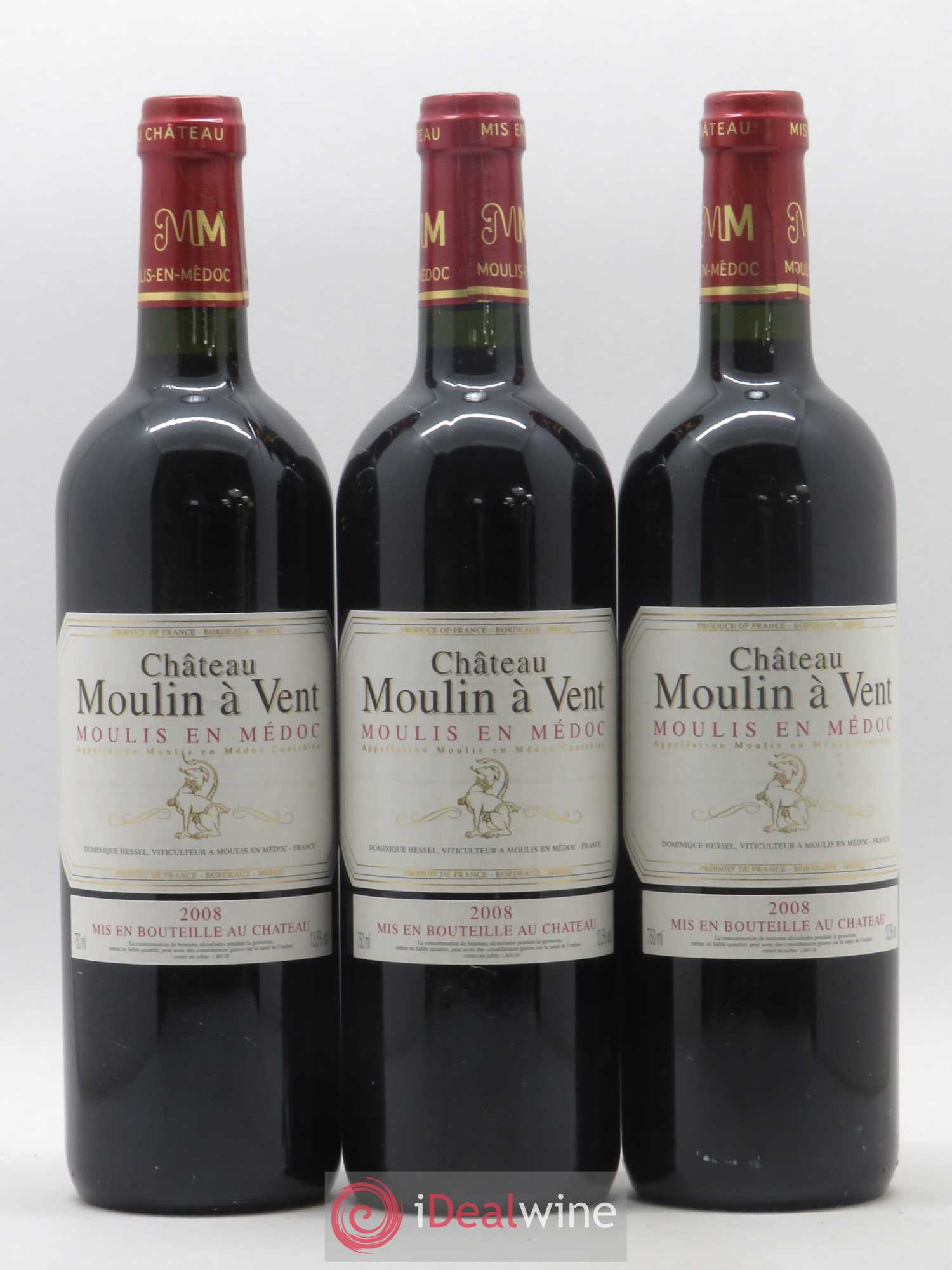Château Moulin à Vent Cru Bourgeois  (sans prix de réserve) 2008 - Lot de 6 bouteilles - 1