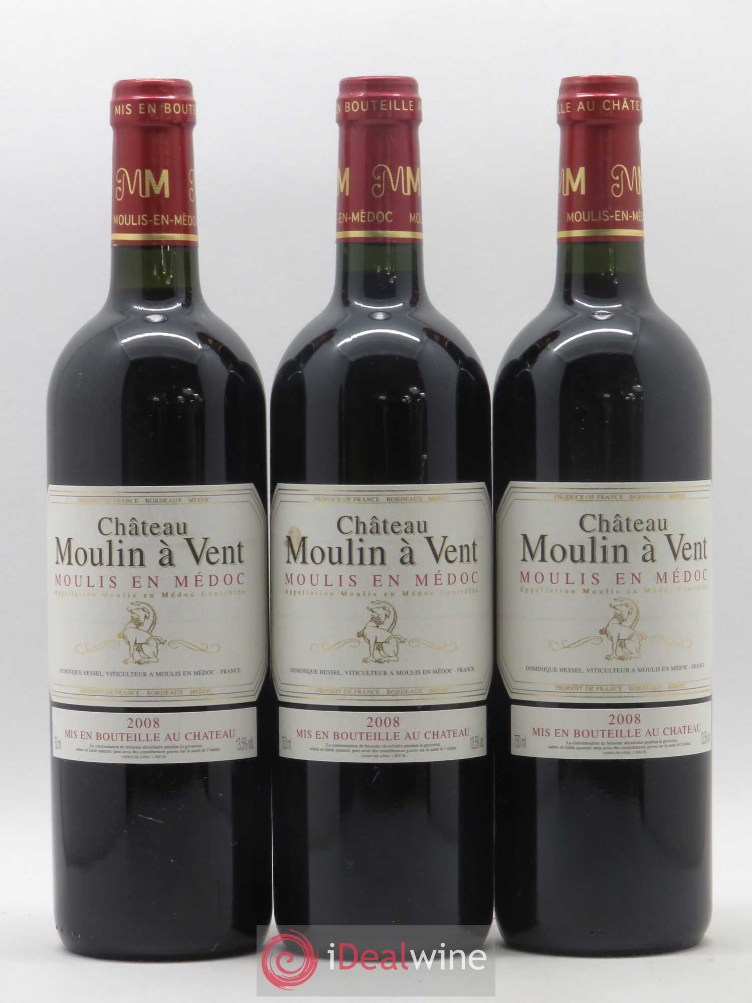 Château Moulin à Vent Cru Bourgeois  (sans prix de réserve) 2008 - Lot de 6 bouteilles - 2