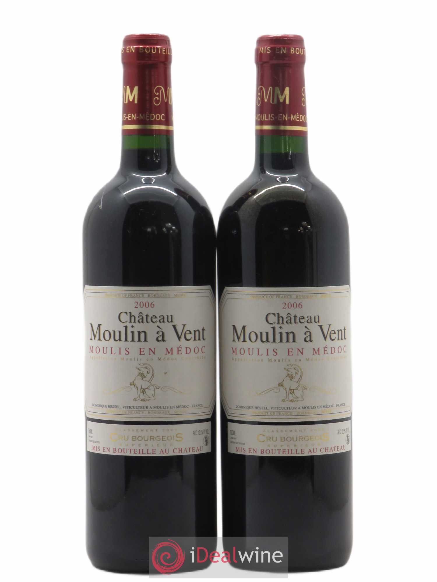 Château Moulin à Vent Cru Bourgeois 2006 - Lot de 2 bouteilles - 0