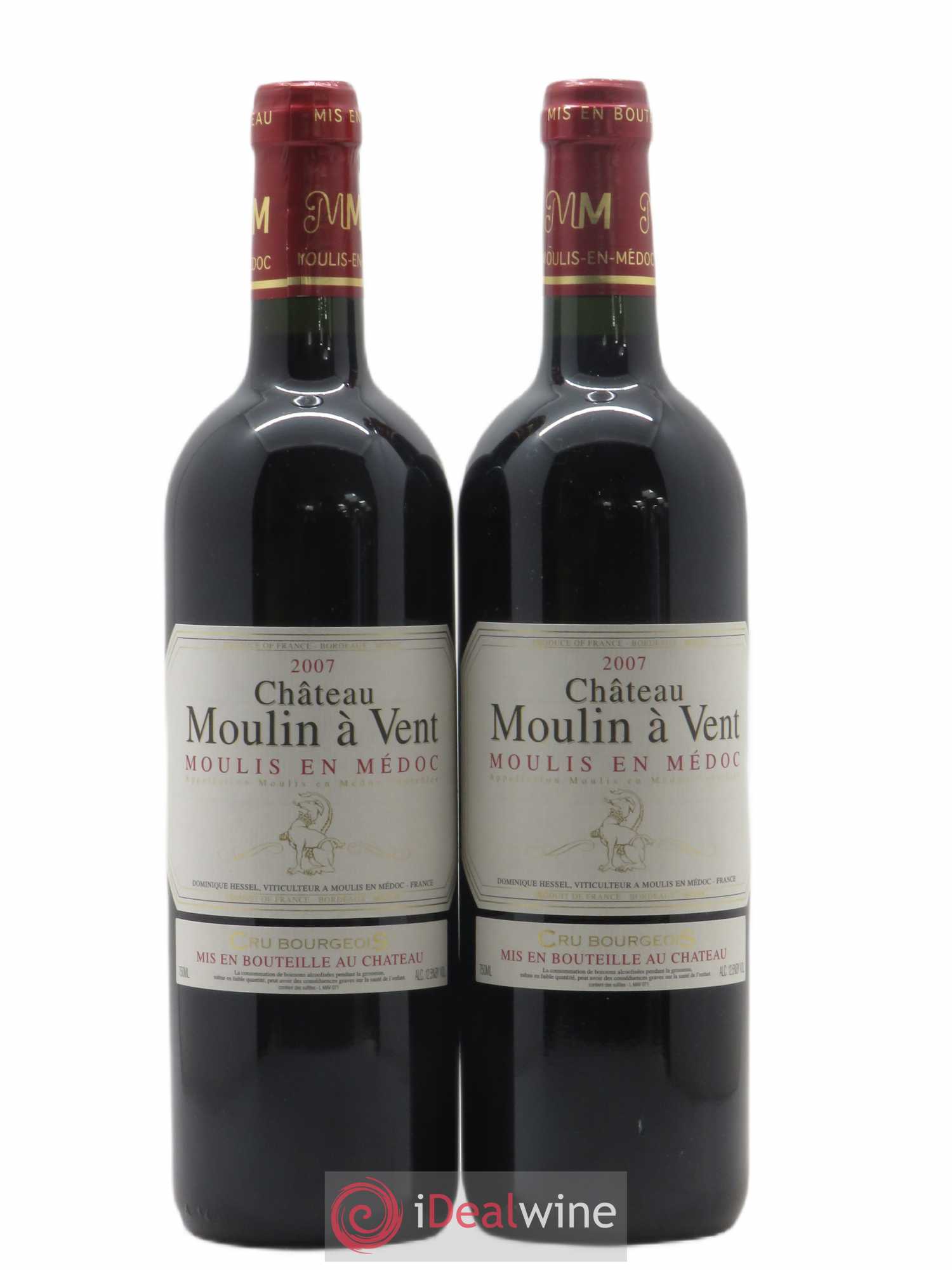 Château Moulin à Vent Cru Bourgeois (sans prix de réserve) 2007 - Lot de 2 bouteilles - 0