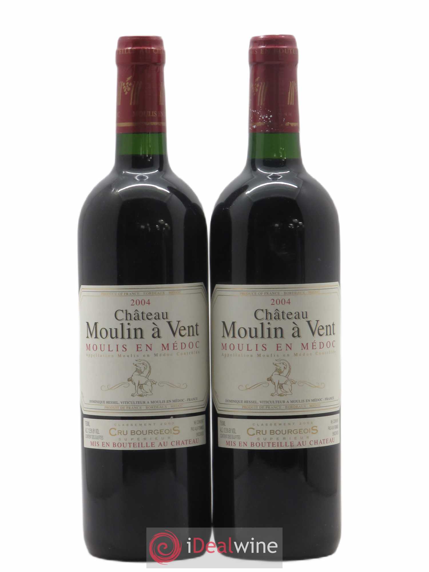 Château Moulin à Vent Cru Bourgeois (sans prix de réserve) 2004 - Lot de 2 bouteilles - 0