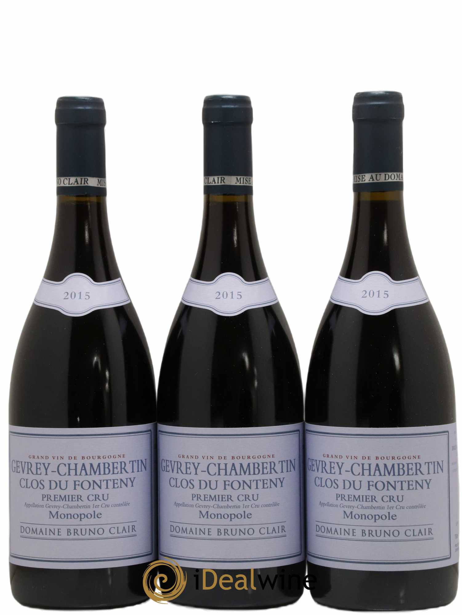 Gevrey-Chambertin 1er Cru Clos du Fonteny Bruno Clair (Domaine) 2015 - Lot de 3 bouteilles - 0