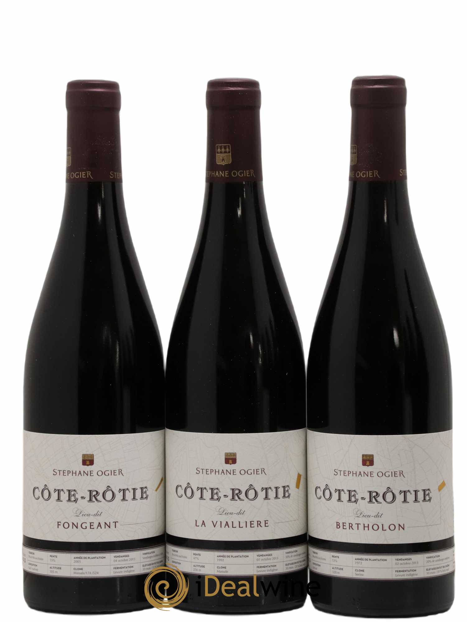 Assortiment Sélection Lieux-Dits Stéphane Ogier Fongeant, Montmain, La Viallière, Bertholon, Côte-Bodin, Cognet, Le Champon 2013 - Lot de 6 bouteilles - 1