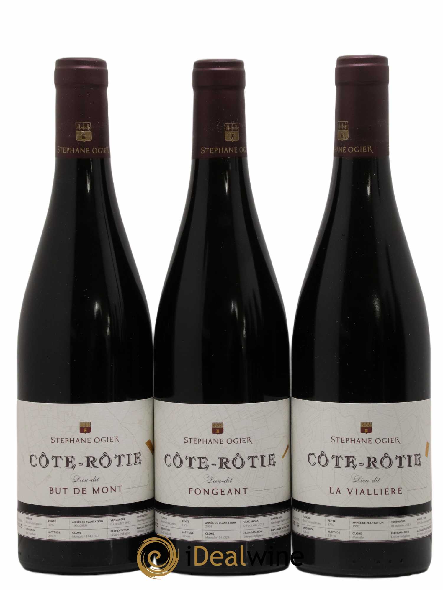 Assortiment Sélection Lieux-Dits Stéphane Ogier Fongeant, Montmain, La Viallière, Bertholon, Côte-Bodin, Cognet, Le Champon 2013 - Posten von 6 Flaschen - 1