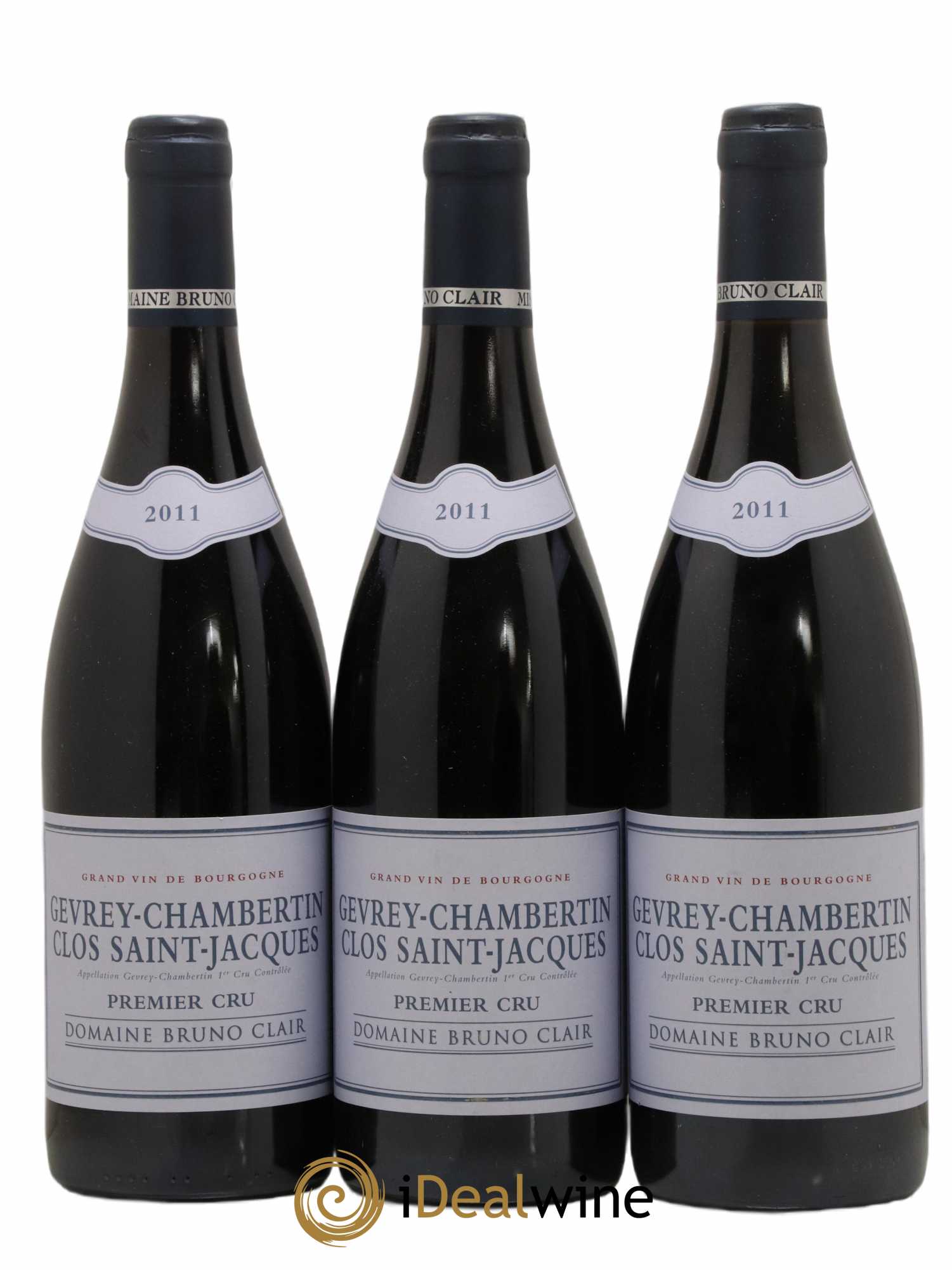 Gevrey-Chambertin 1er Cru Clos Saint-Jacques Bruno Clair (Domaine) 2011 - Lot de 3 bouteilles - 0