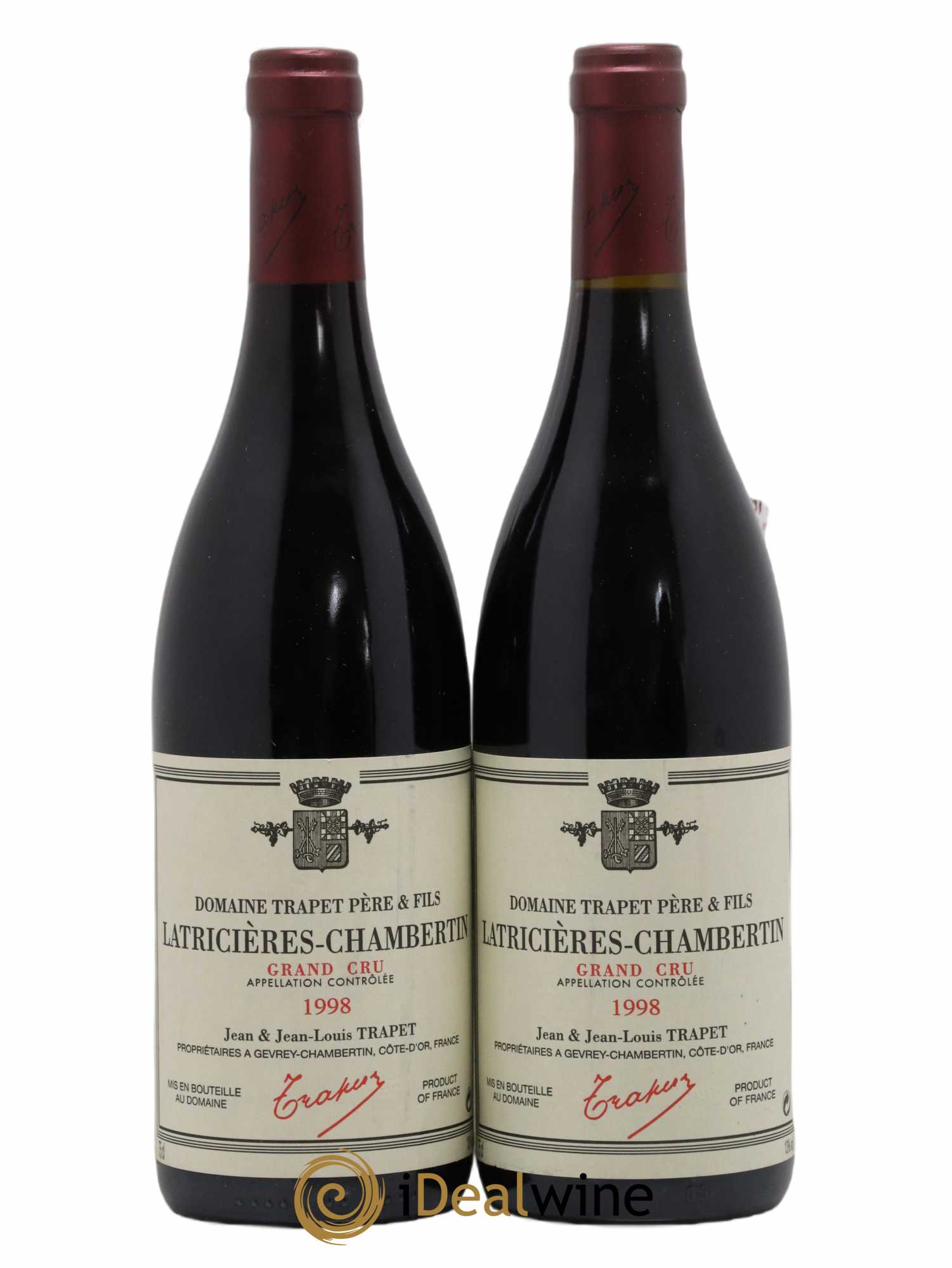 Latricières-Chambertin Grand Cru Domaine Trapet 1998 - Lot de 2 bouteilles - 0