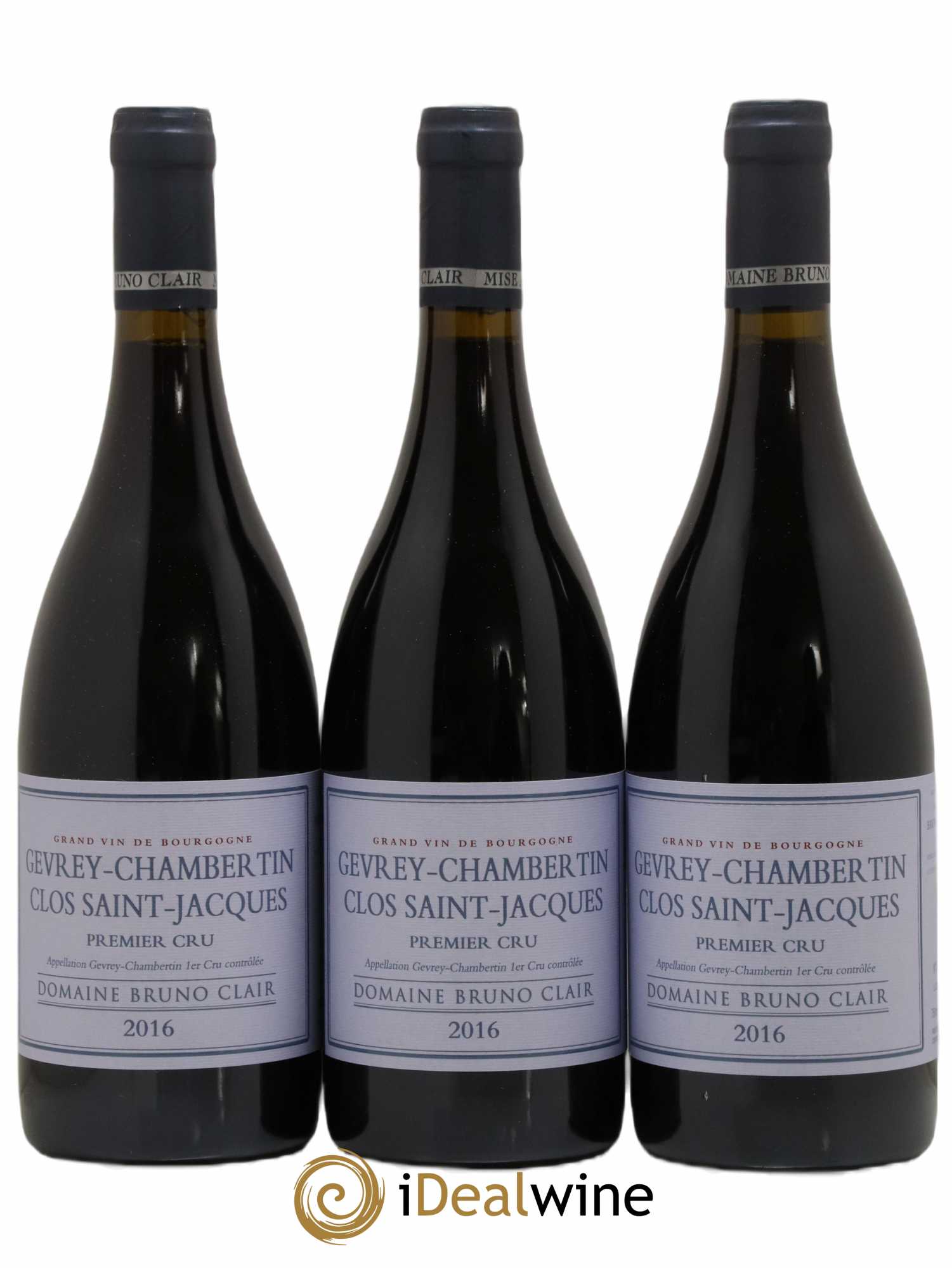 Gevrey-Chambertin 1er Cru Clos Saint-Jacques Bruno Clair (Domaine) 2016 - Lot de 3 bouteilles - 0