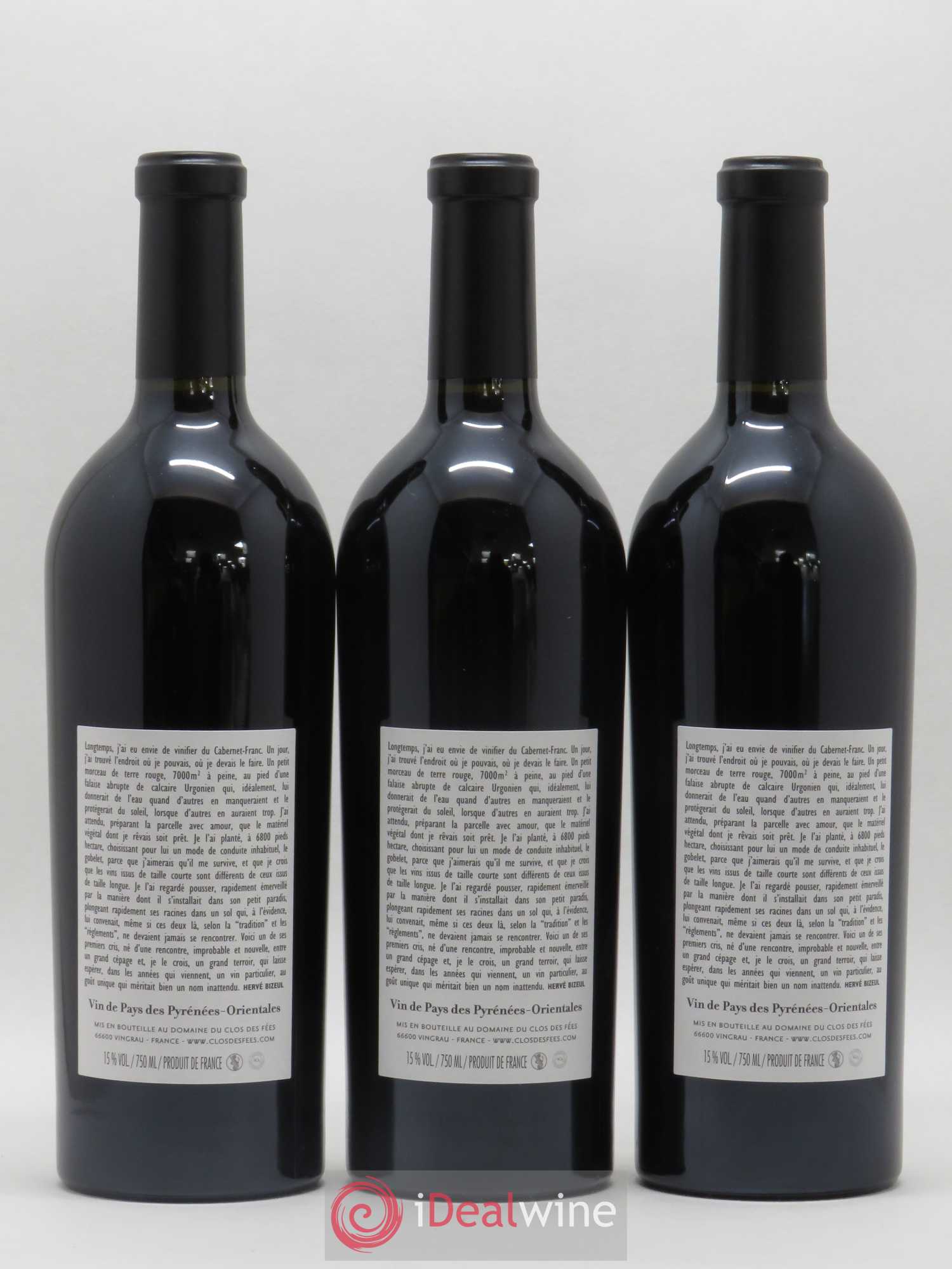 Côtes Catalanes (anciennement IGP Pyrénées Orientales) Clos des Fées Un faune avec son Fifre Hervé Bizeul 2013 - Lot de 3 bouteilles - 1