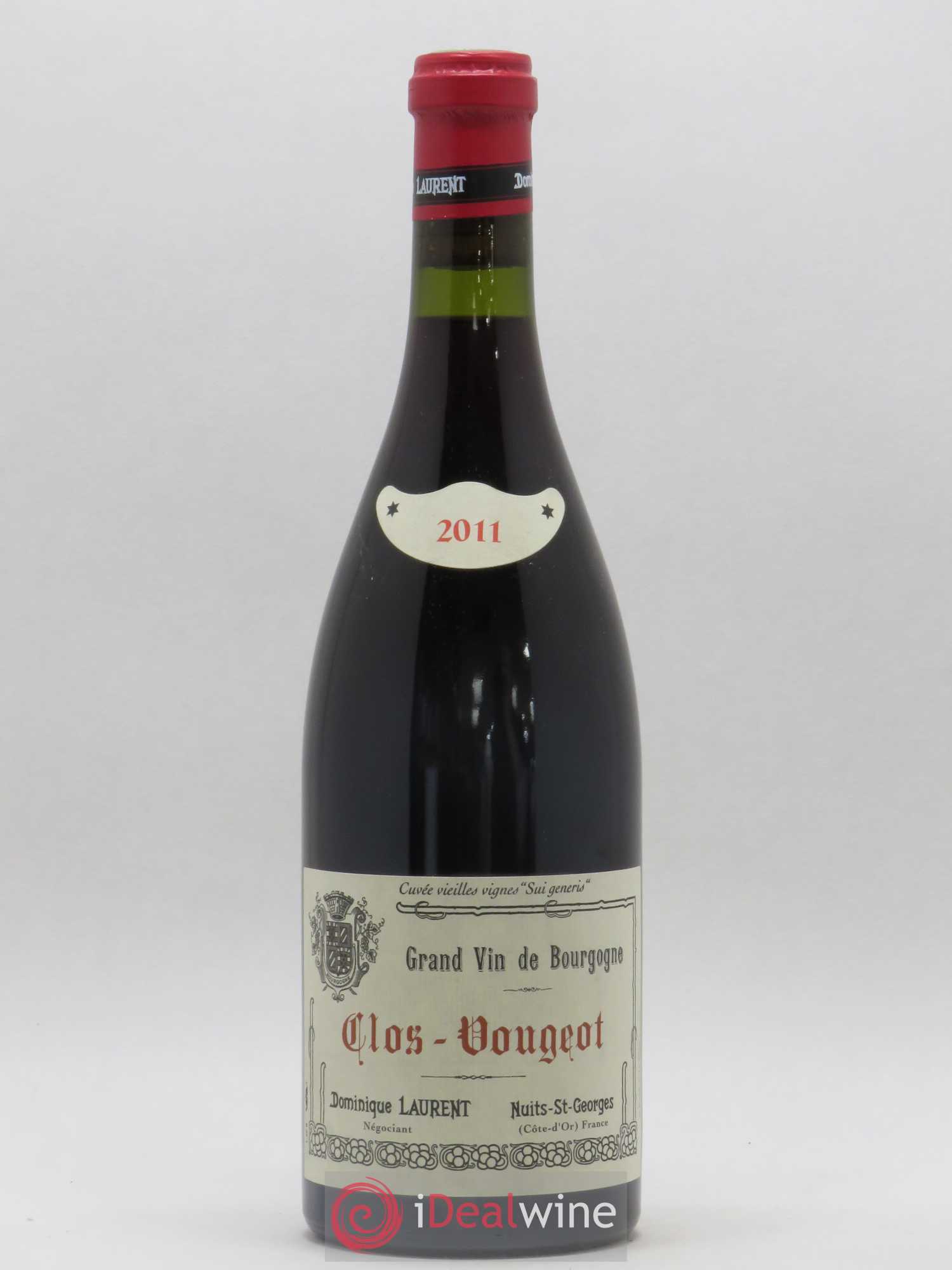 Clos de Vougeot Grand Cru Vieilles vignes Sui Generis Dominique Laurent 2011 - Posten von 1 Flasche - 0