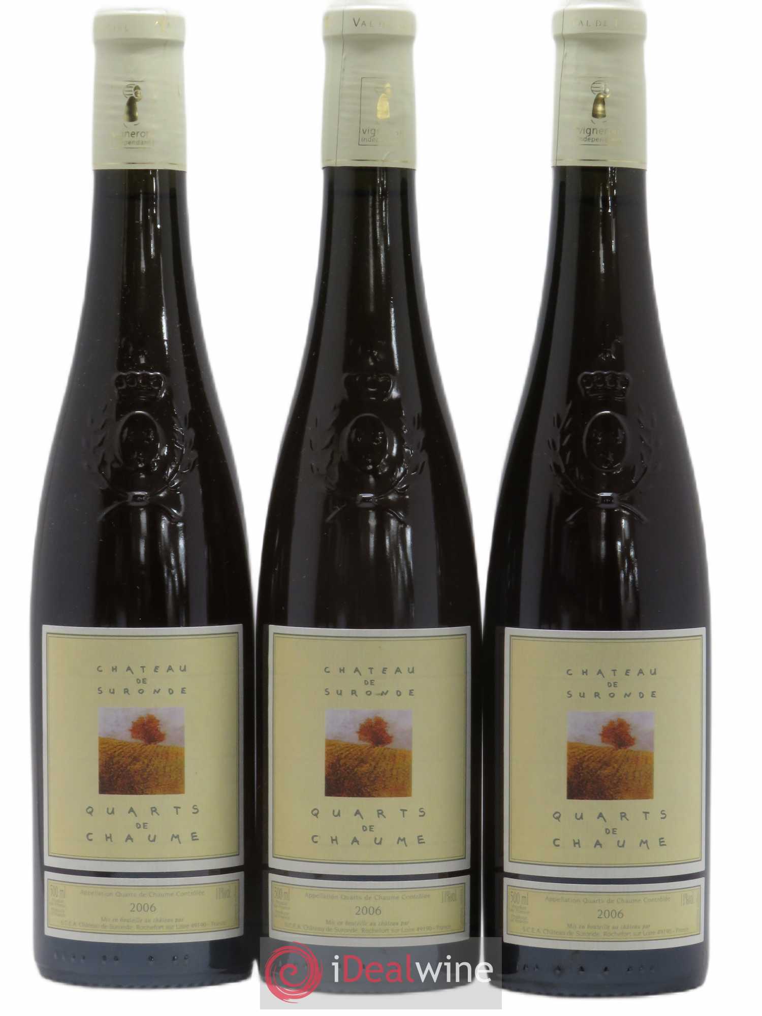 Quarts de Chaume Château de Suronde 50cl (senza prezzo di riserva) 2006 - Lotto di 3 bottiglie - 0