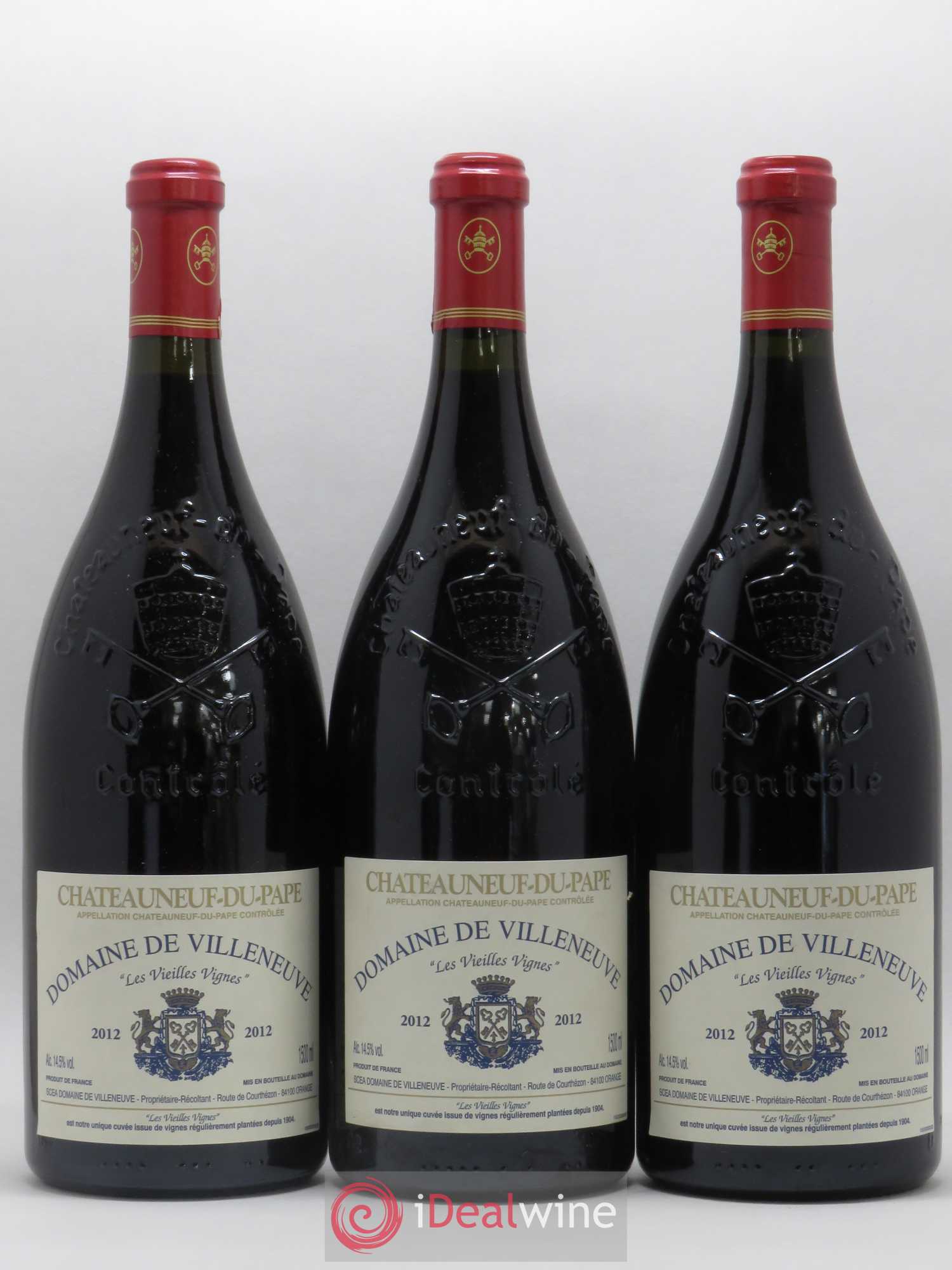 Châteauneuf-du-Pape Vieilles Vignes Domaine de Villeneuve 2012 - Lot de 3 magnums - 0