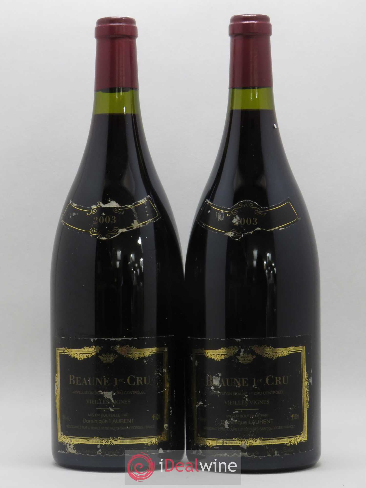 Beaune 1er Cru Vieilles Vignes Dominique Laurent 2003 - Lot de 2 magnums - 0