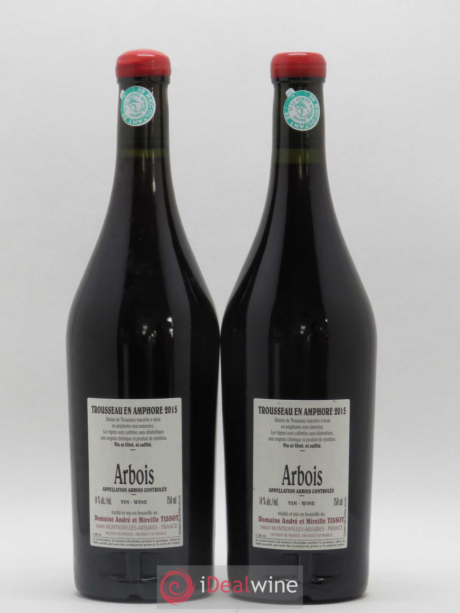 Arbois Trousseau Amphore Bénédicte et Stéphane Tissot 2015 - Lot de 2 bouteilles - 1