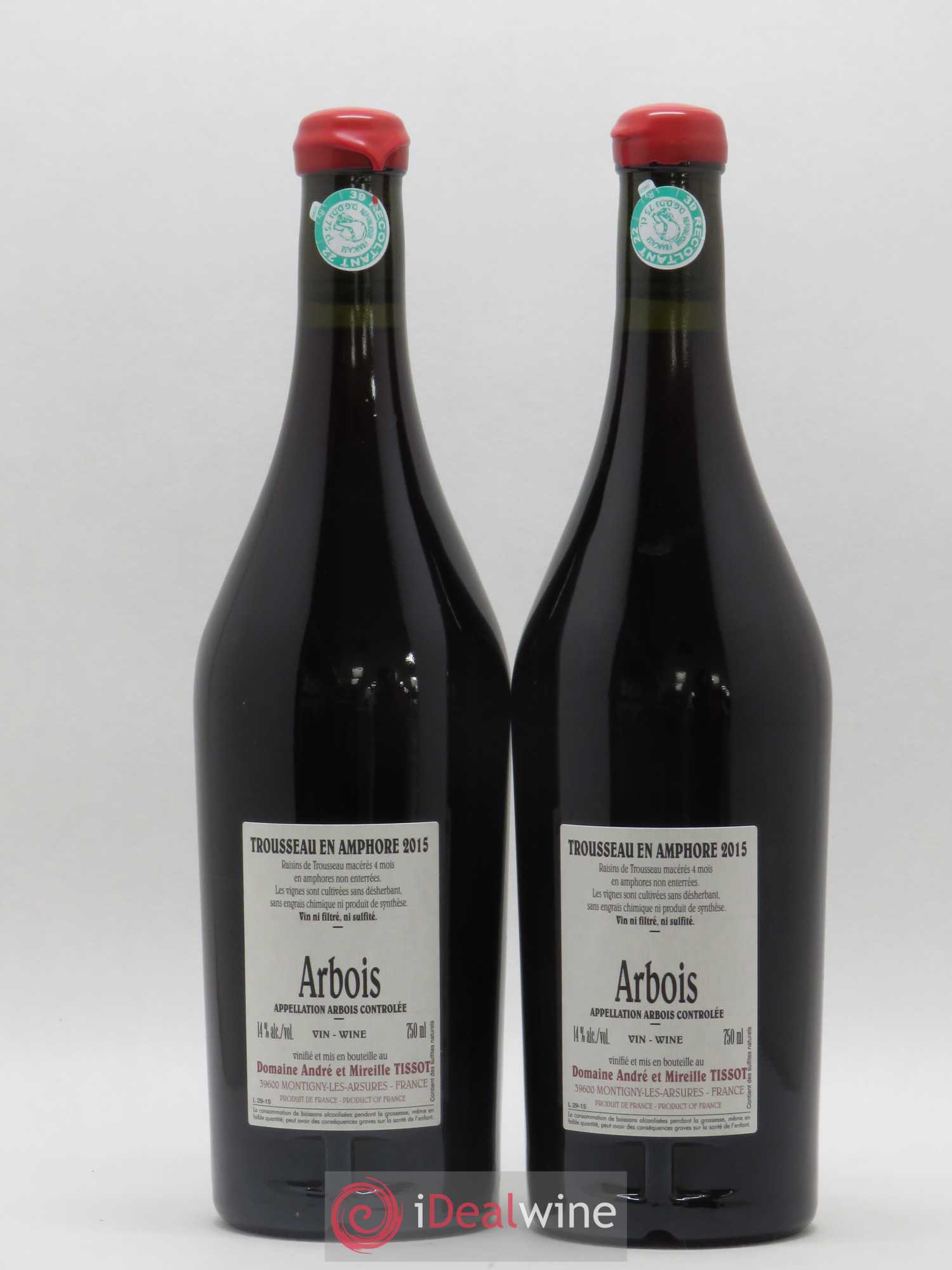 Arbois Trousseau Amphore Bénédicte et Stéphane Tissot 2015 - Lot de 2 bouteilles - 1