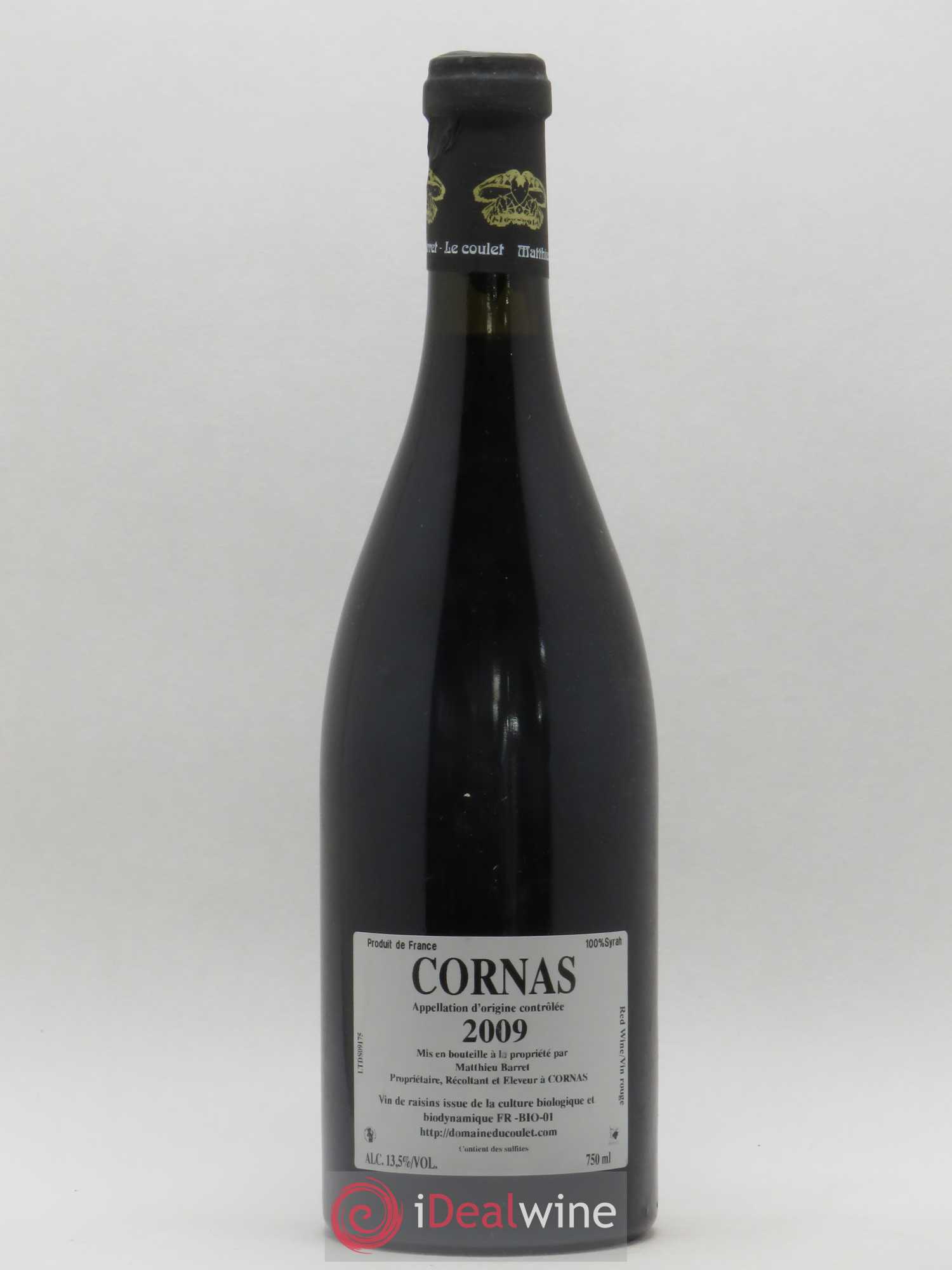 Cornas Les Terrasses du Serre Domaine du Coulet - Matthieu Barret 2009 - Lot de 1 bouteille - 1