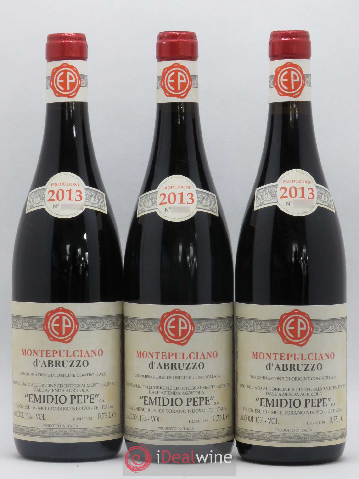 Montepulciano d'Abruzzo DOC Riserva Vecchie Viti Emidio Pepe 2013 - Lot de 3 bouteilles - 0