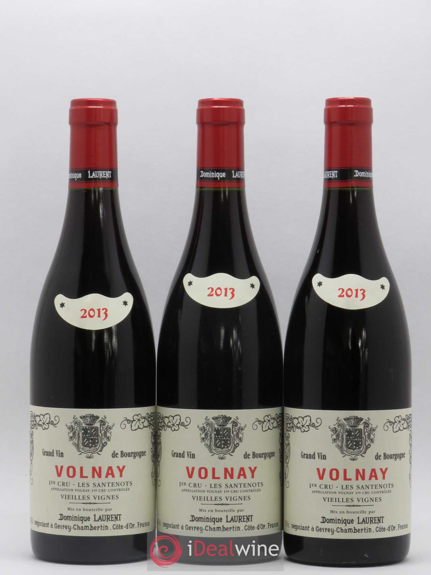 Volnay 1er Cru Les Santenots Vieilles Vignes Dominique Laurent 2013 - Lot de 3 bouteilles - 0
