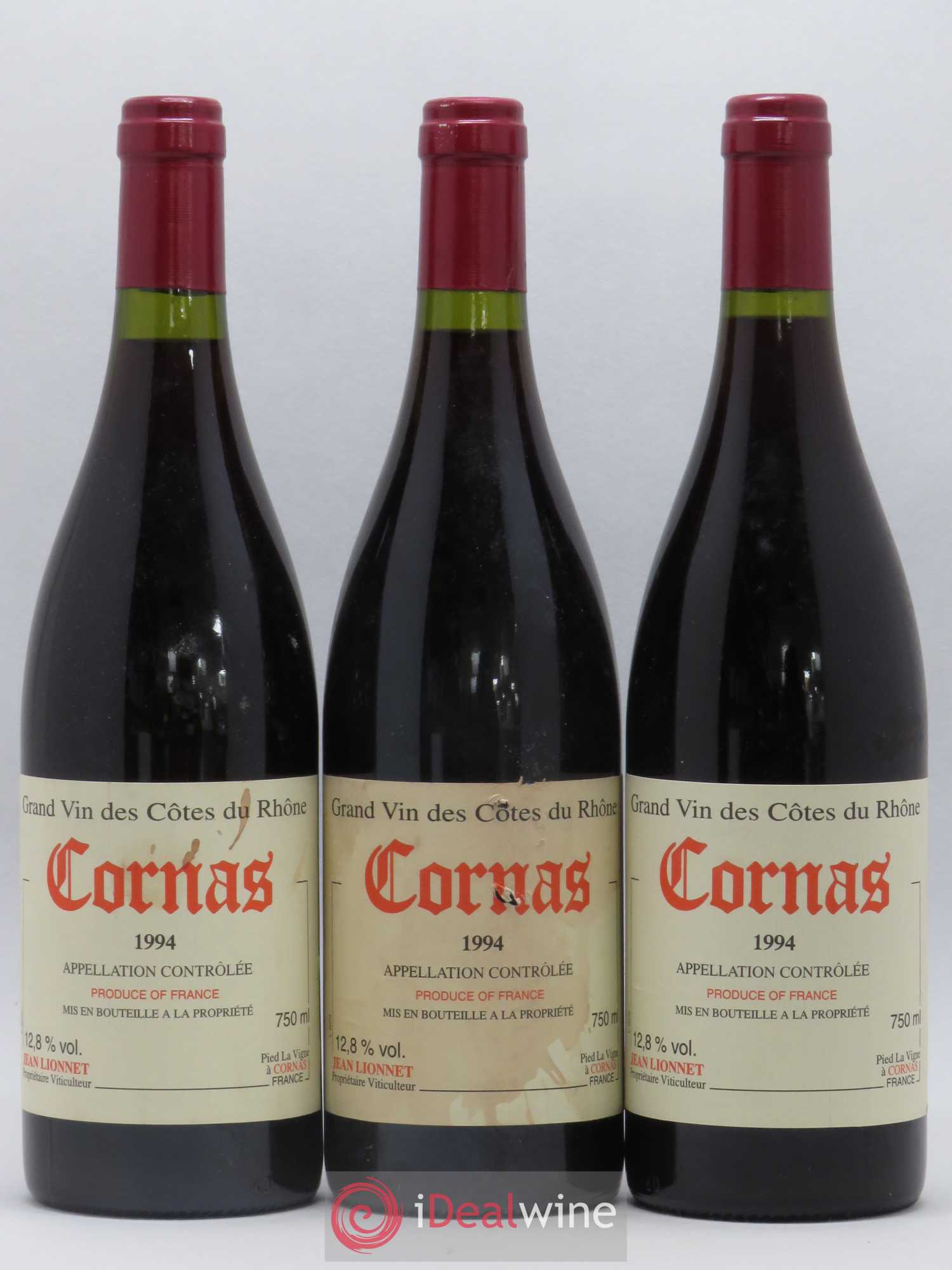 Cornas Jean Lionnet 1994 - Lot de 3 bouteilles - 0