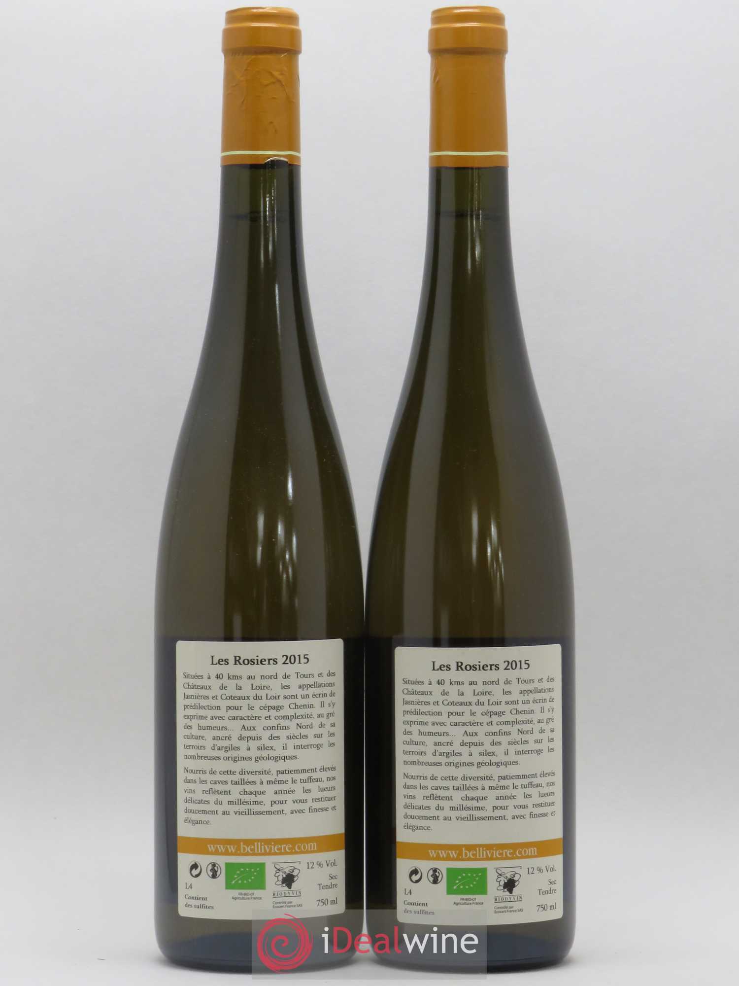 Jasnières Les Rosiers Domaine de Bellivière 2015 - Lot de 2 bouteilles - 1