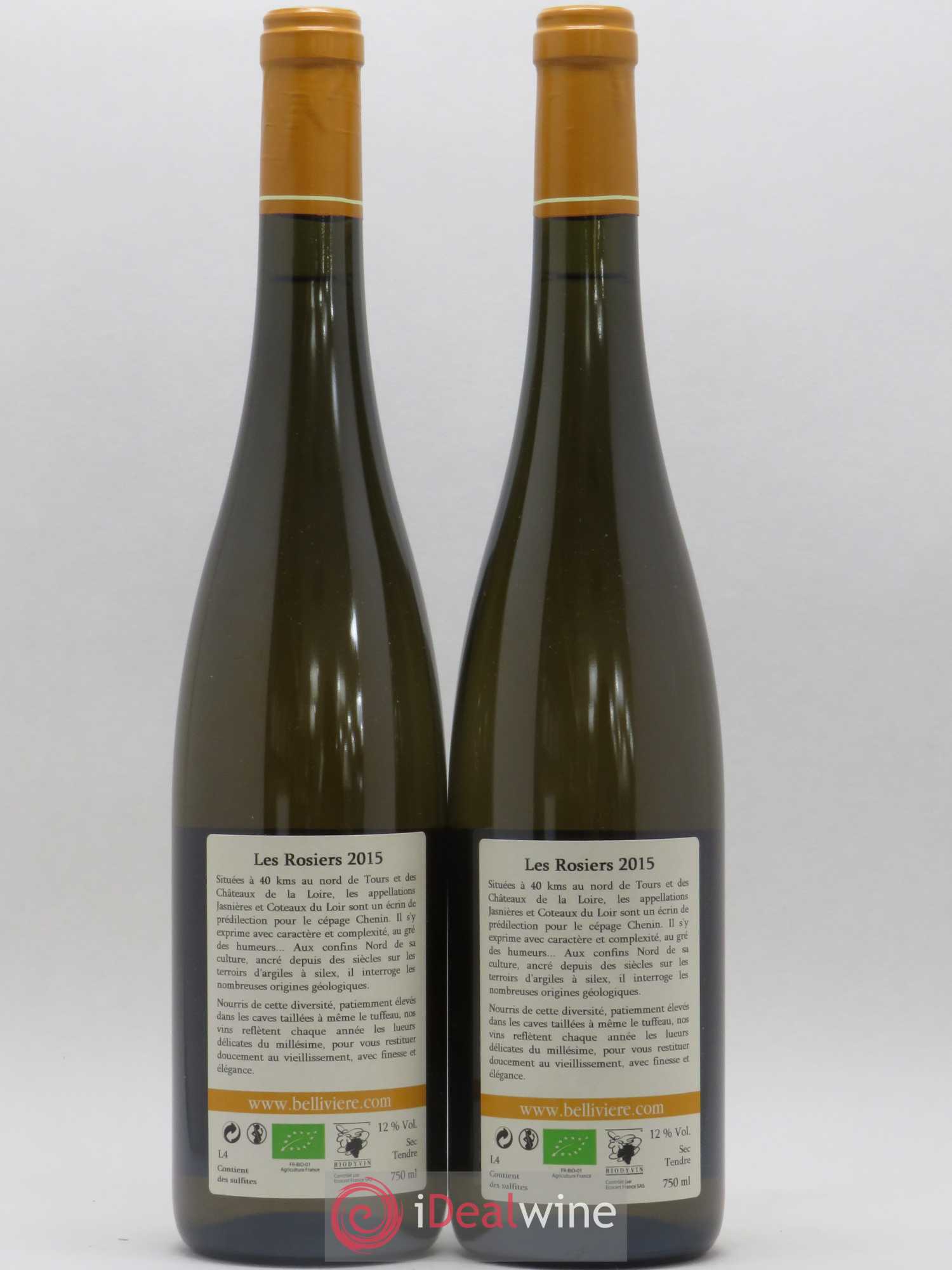 Jasnières Les Rosiers Domaine de Bellivière 2015 - Lot de 2 bouteilles - 1