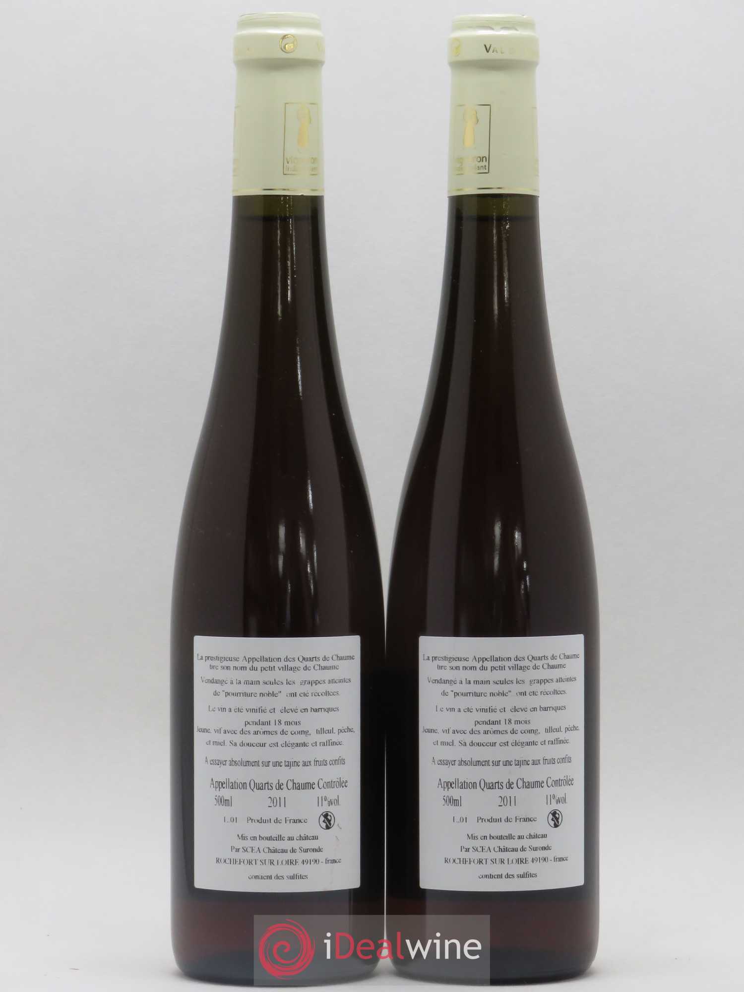 Quarts de Chaume Château de Suronde 50cl 2011 - Lotto di 2 bottiglie - 1