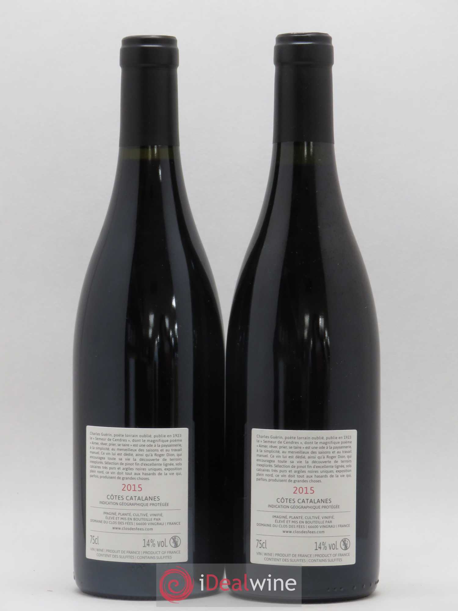 Côtes Catalanes Clos des Fées Aimer Rêver Prier Se taire Hervé Bizeul 2015 - Lot de 2 bouteilles - 1