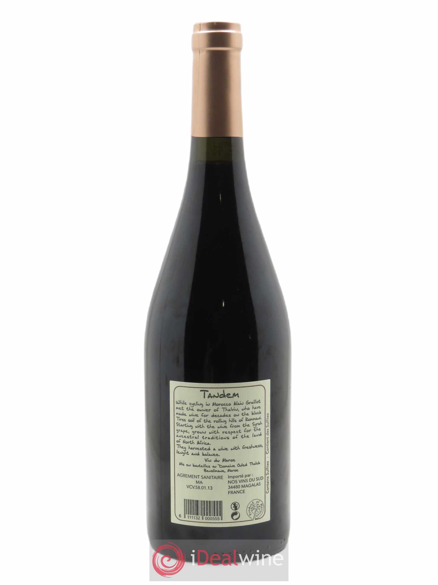 Vin du Maroc Alain Graillot & Jacques Poulain Tandem Ouled Thaleb 2019 - Lot de 1 bouteille - 1