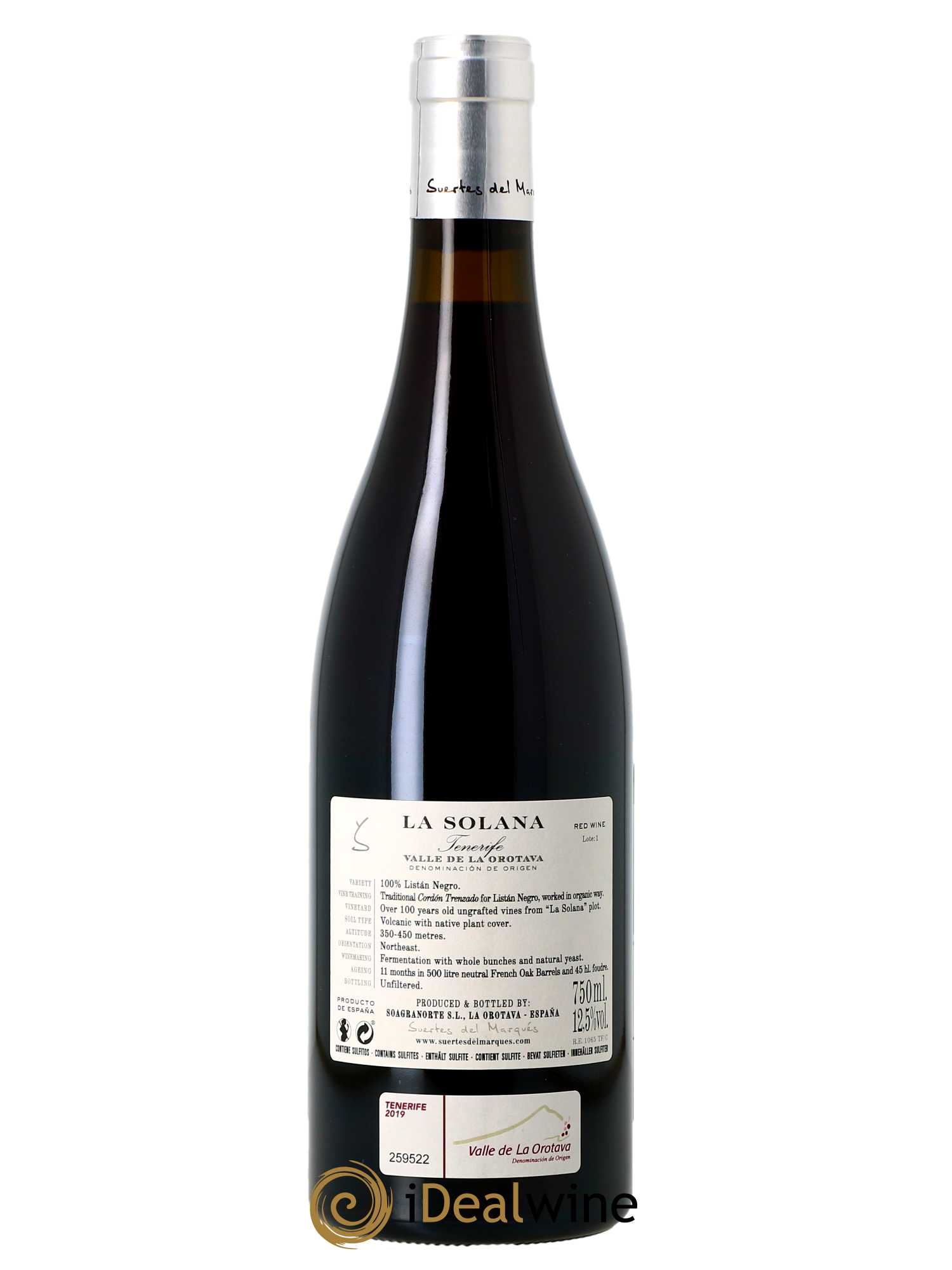 Valle de la Orotava DO Suertes del Marqués La Solana 2019 - Lot of 1 bottle - 1