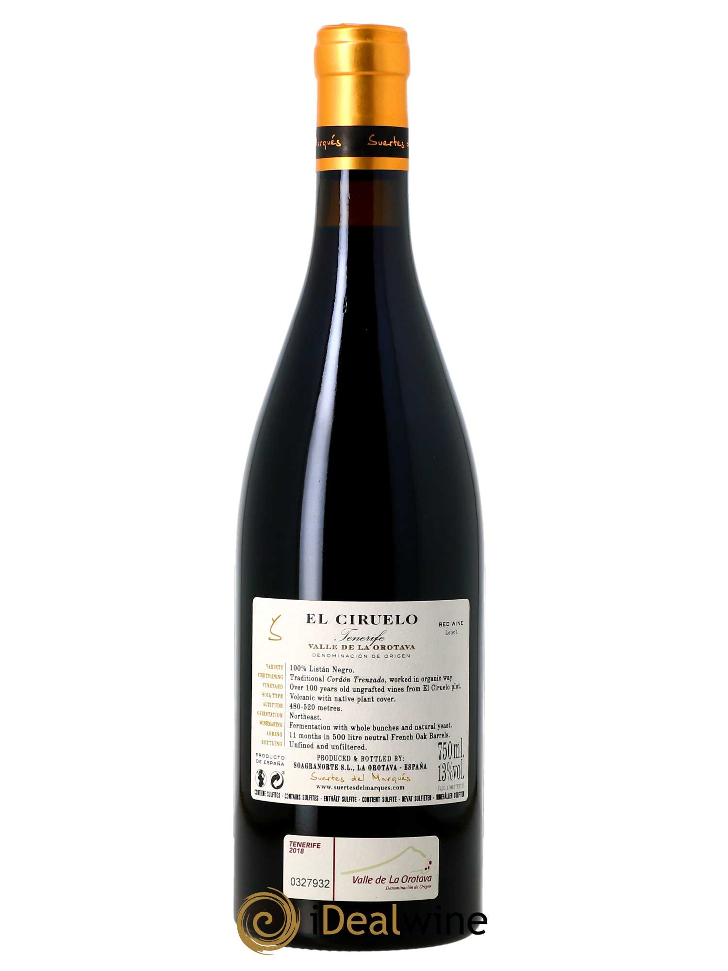 Valle de la Orotava DO Suertes del Marqués El Ciruelo 2018 - Lot de 1 bouteille - 1