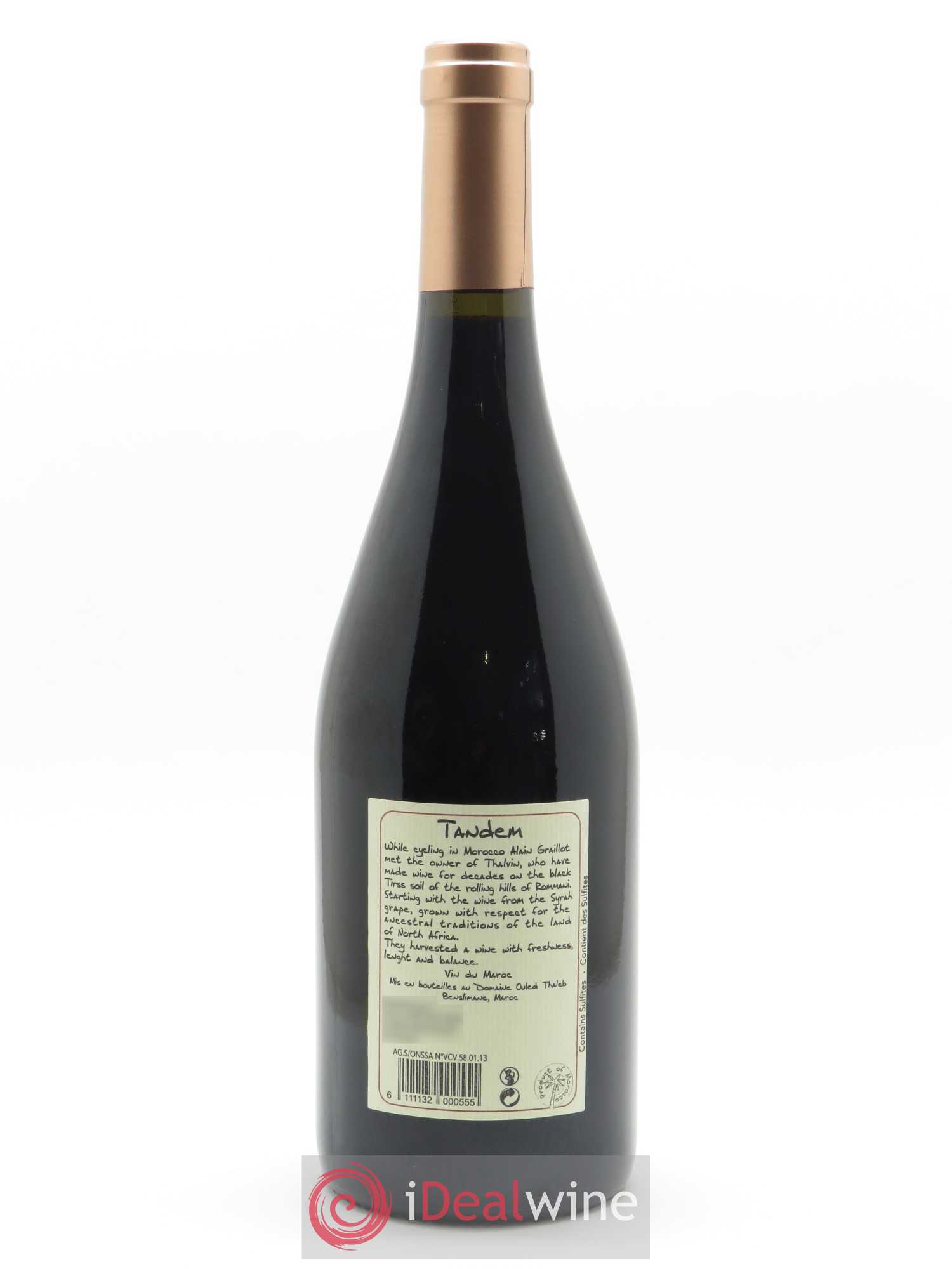 Vin du Maroc Alain Graillot & Jacques Poulain Tandem Ouled Thaleb 2018 - Lot de 1 bouteille - 1