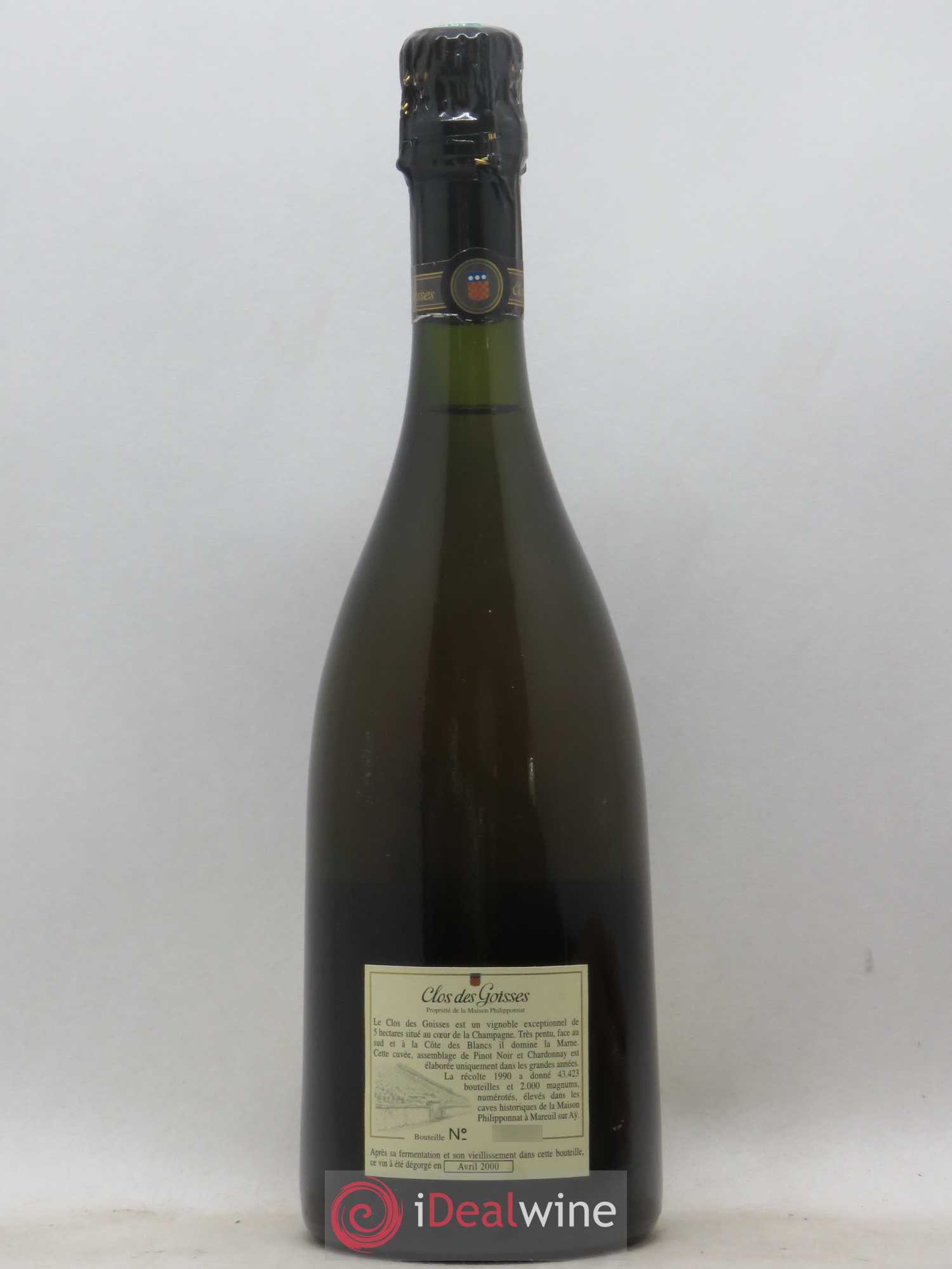 Clos des Goisses Philipponnat 1990 - Lot de 1 bouteille - 1