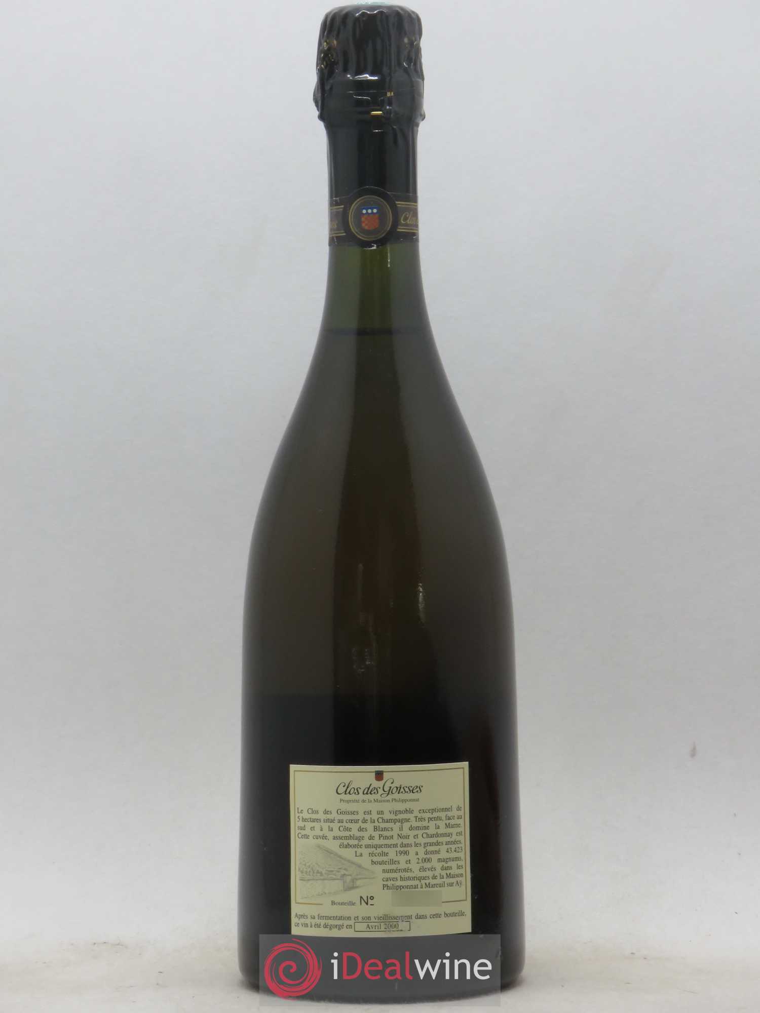 Clos des Goisses Philipponnat 1990 - Lot de 1 bouteille - 1