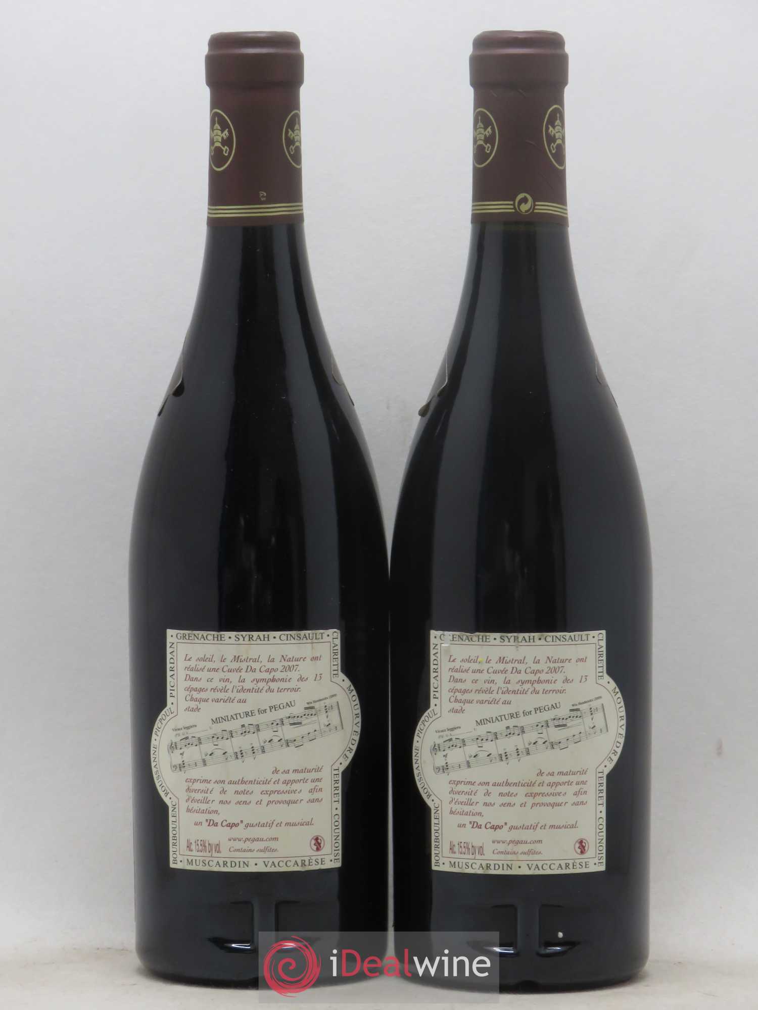 Châteauneuf-du-Pape Domaine du Pégau Cuvée Da Capo Paul et Laurence Féraud 2007 - Lot de 2 bouteilles - 1
