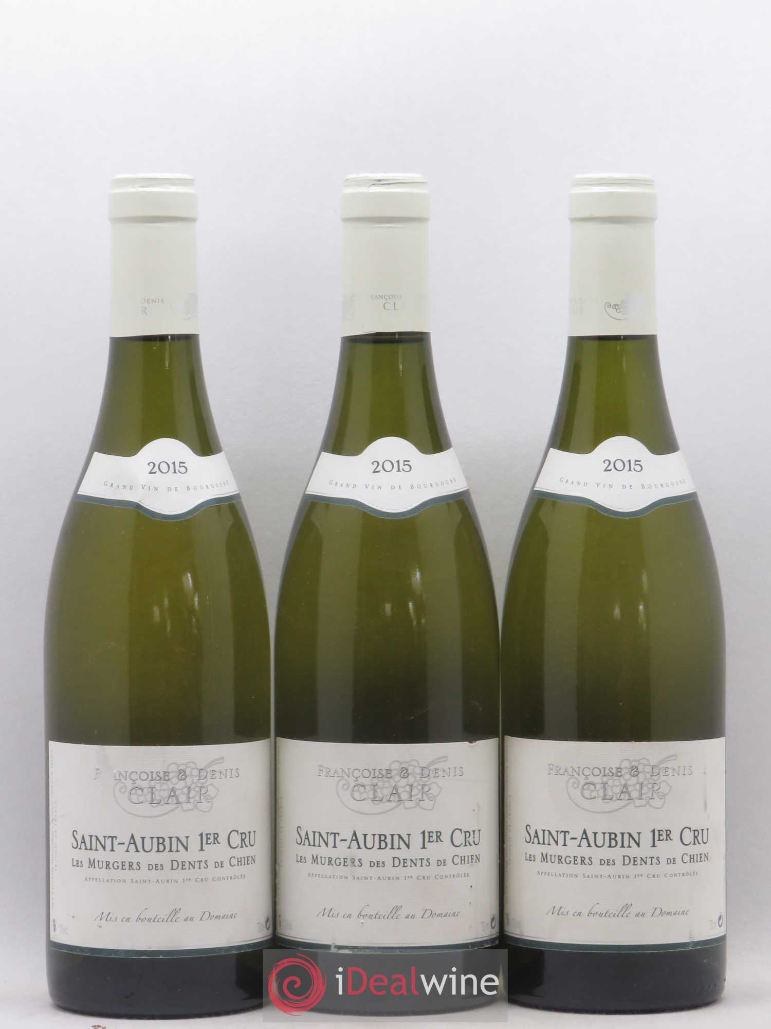 Saint-Aubin 1er Cru Les Murgers des Dents de Chien Françoise et Denis Clair (sans prix de réserve) 2015 - Posten von 3 Flaschen - 0