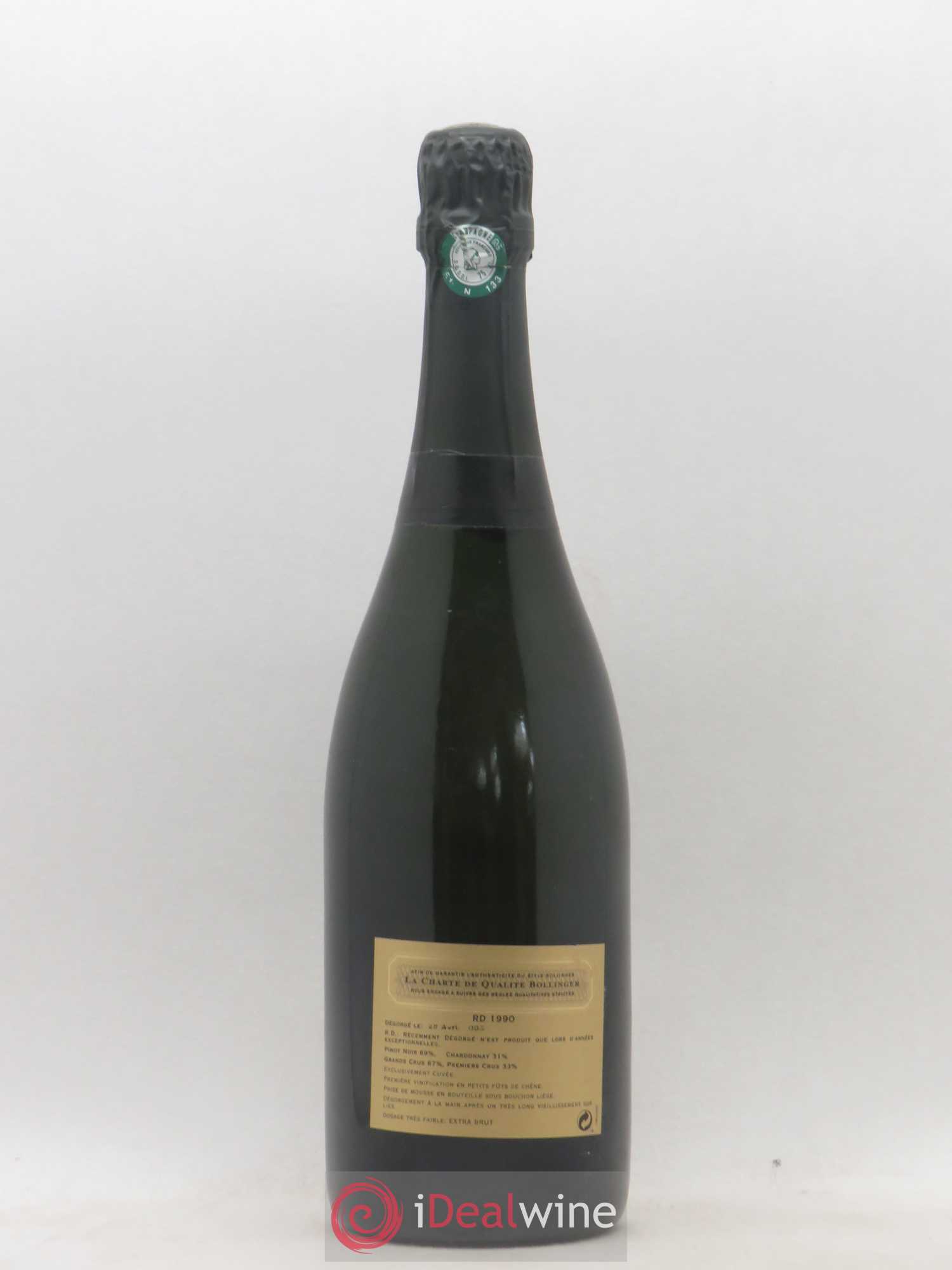 R.D. Extra-Brut Bollinger Extra Brut 1990 - Lot de 1 bouteille - 1