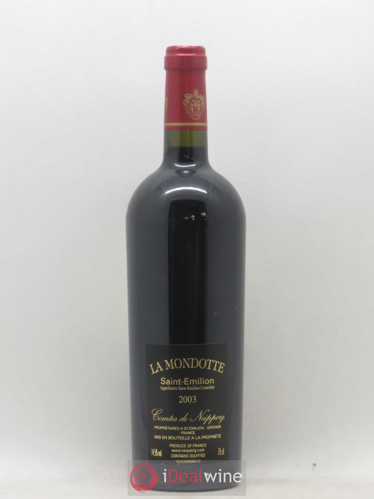 La Mondotte 1er Grand Cru Classé B depuis 2012 2003 - Lot de 1 bouteille - 1