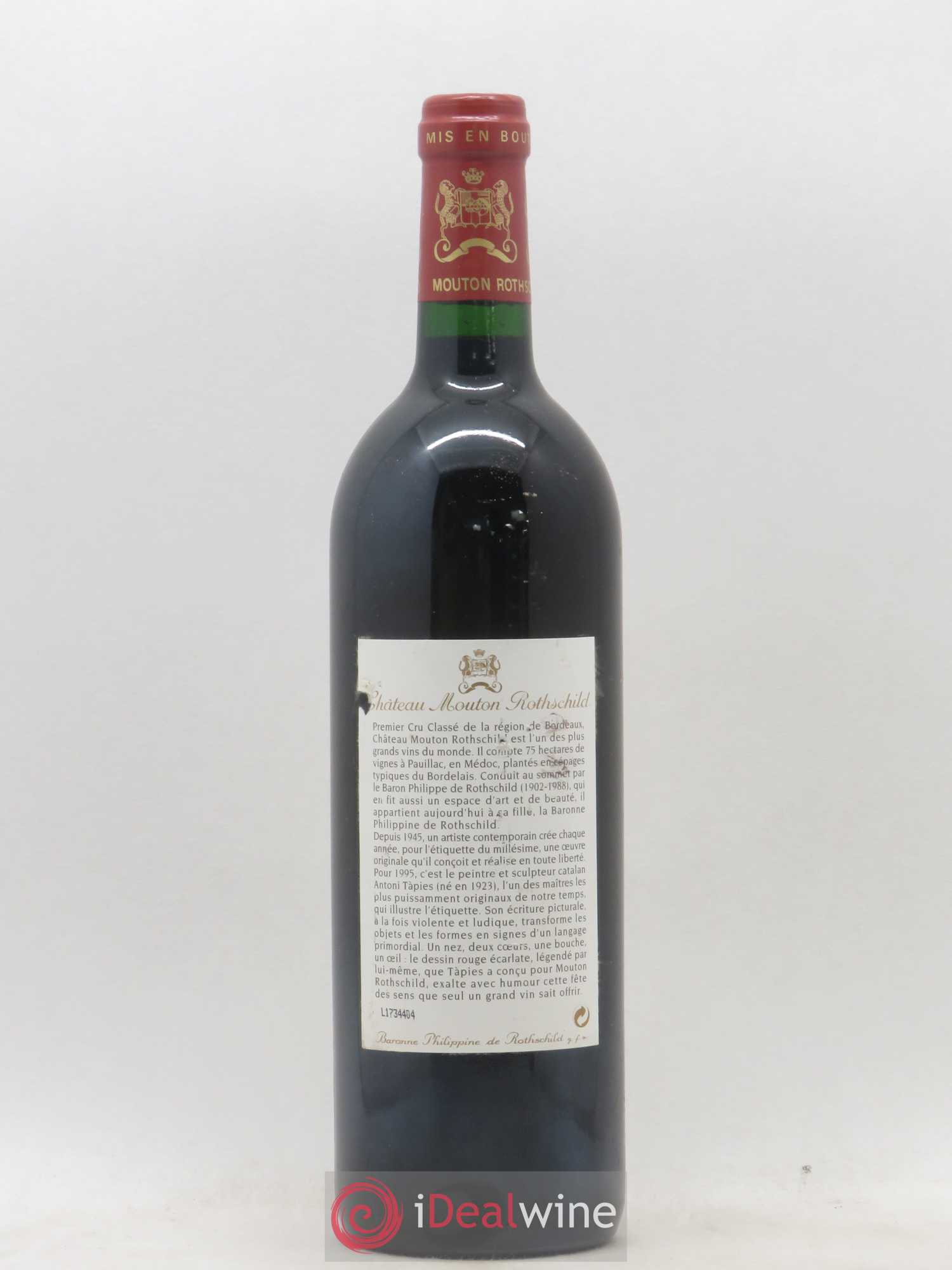 Château Mouton Rothschild 1er Grand Cru Classé 1995 - Lot de 1 bouteille - 1