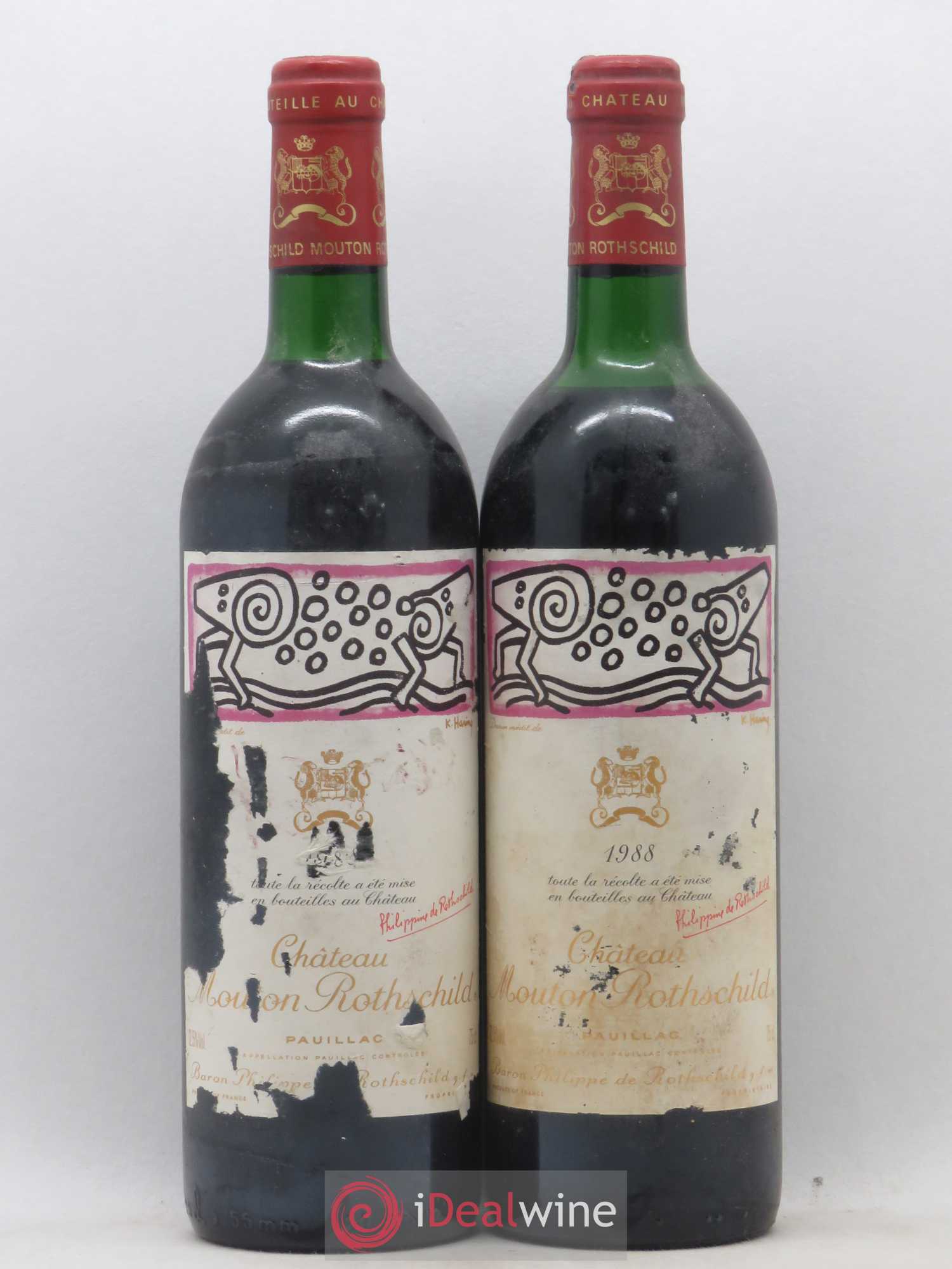 Château Mouton Rothschild 1er Grand Cru Classé 1988 - Lot de 2 bouteilles - 0